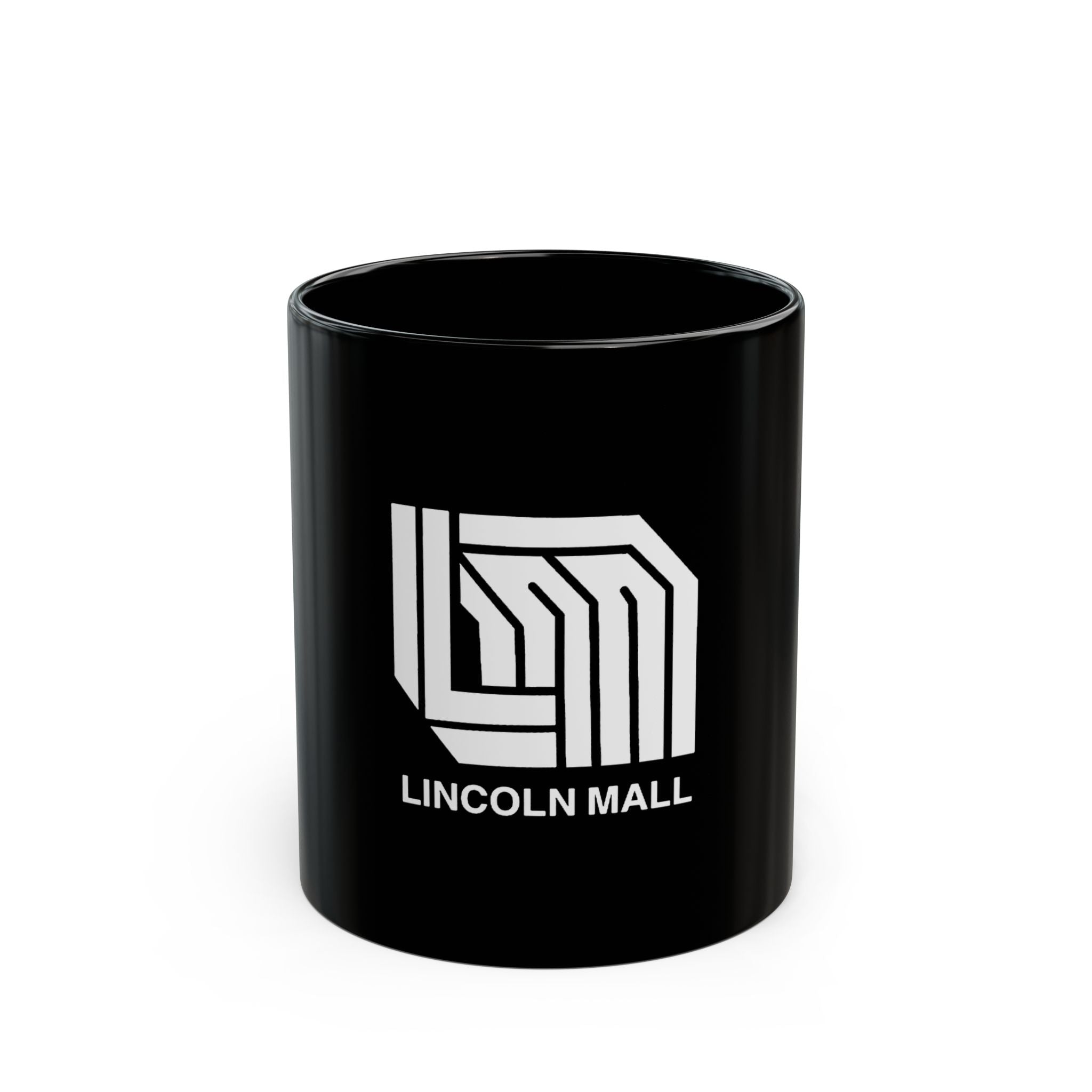 Lincoln Mall Logo Retro Black Mug (11oz, 15oz)