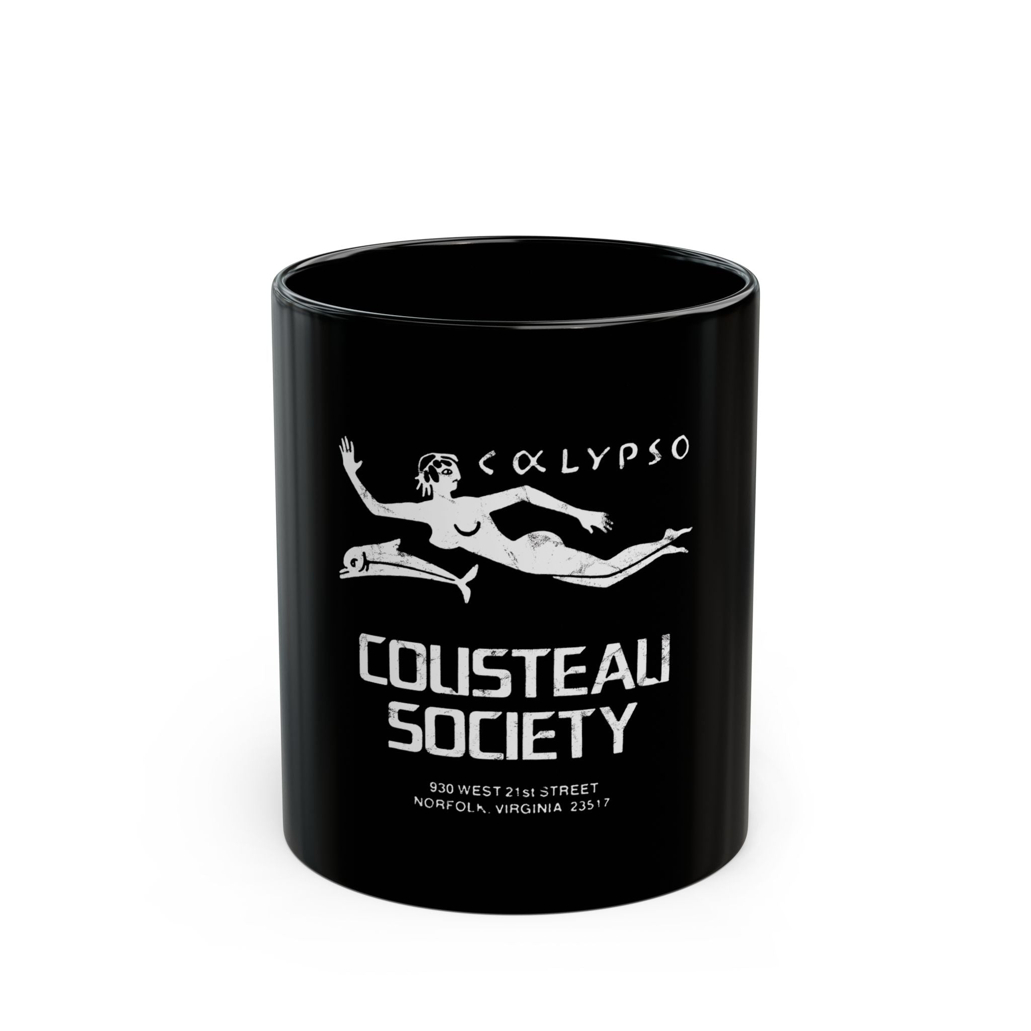 Cousteau Society Retro Logo Black Mug (11oz, 15oz)