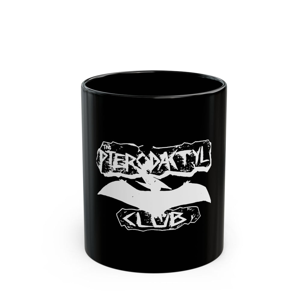 Pterodactyl Logo Retro Black Mug (11oz, 15oz)