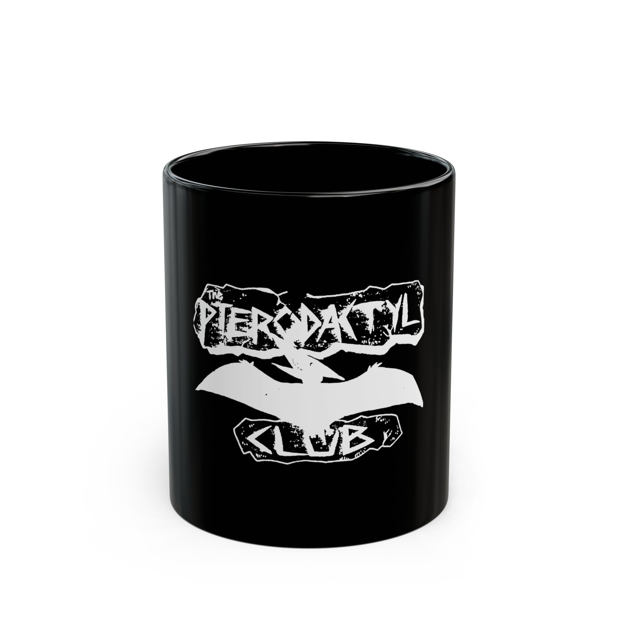 Pterodactyl Logo Retro Black Mug (11oz, 15oz)
