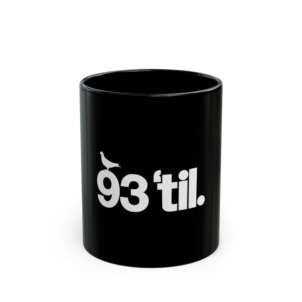 93 Til Rapper Record Logo Retro Black Mug (11oz, 15oz)