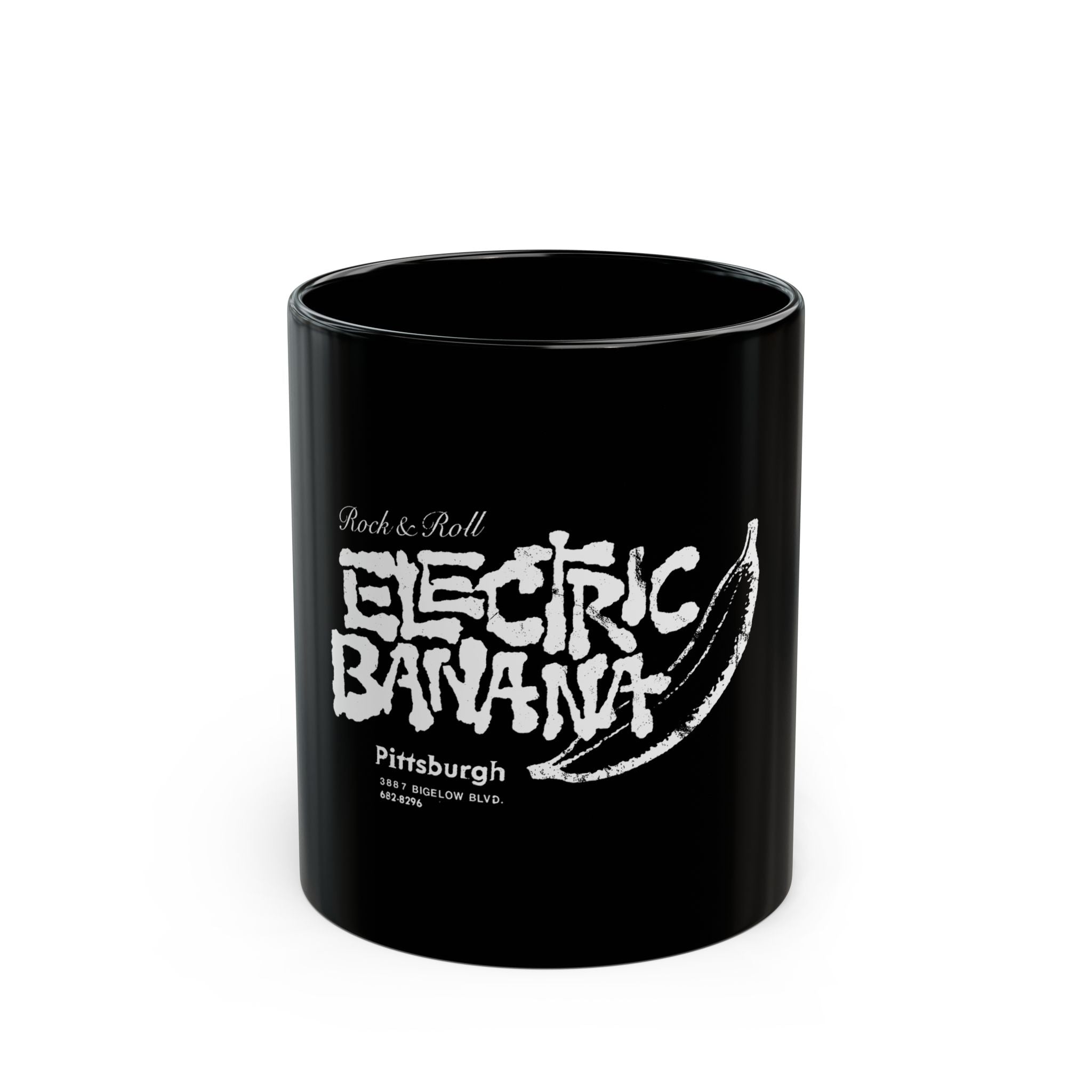 Electric Banana Logo Retro Black Mug (11oz, 15oz)