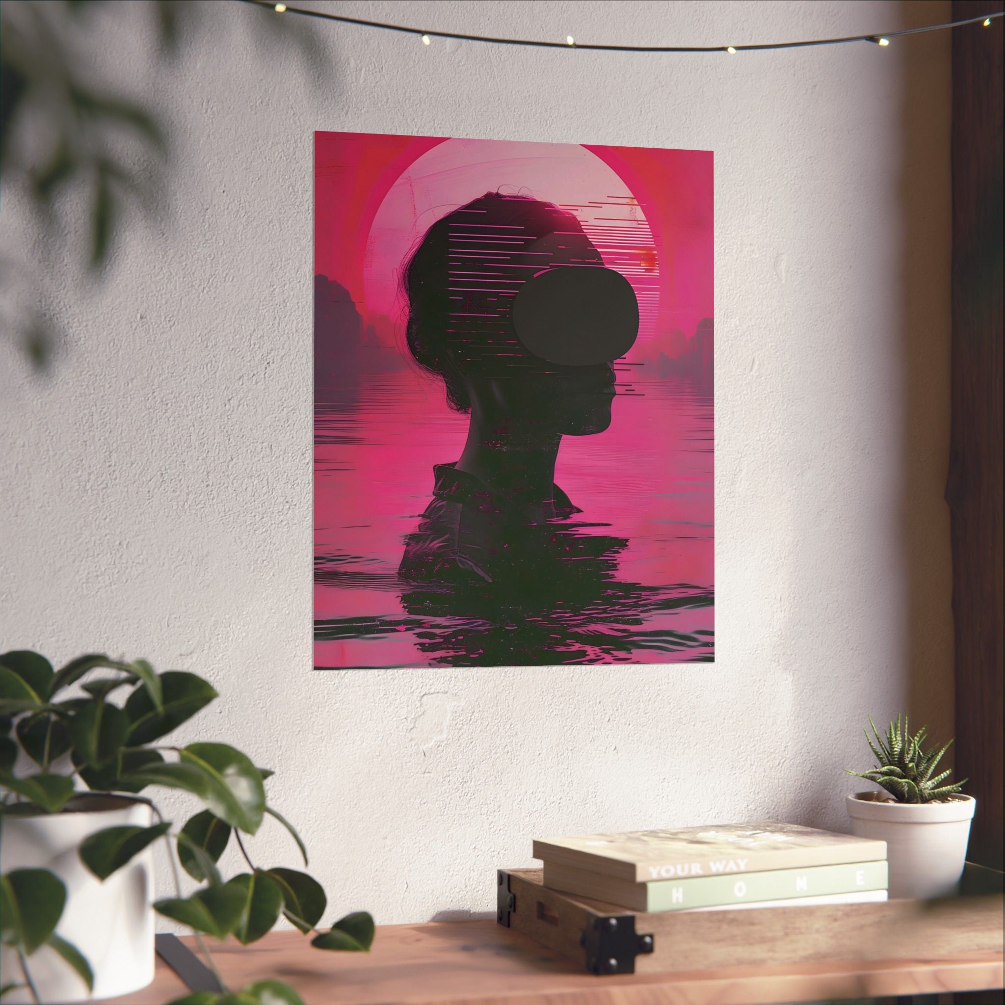 Where Reality Fades and Neon Breathes Vertical Poster — Vintage 70s Style Wall Art