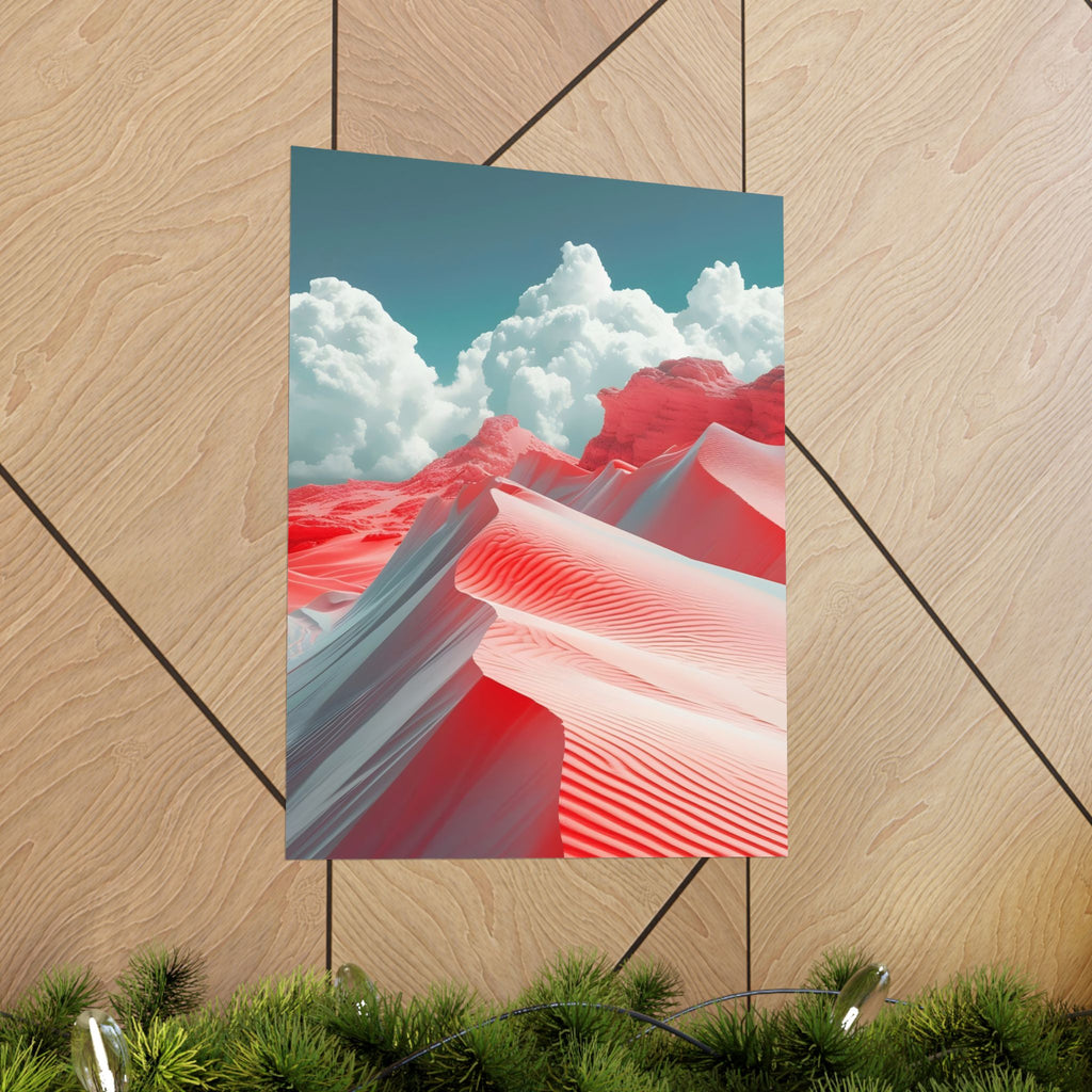 Crimson Dunes Matte Vertical Poster — Wall Art