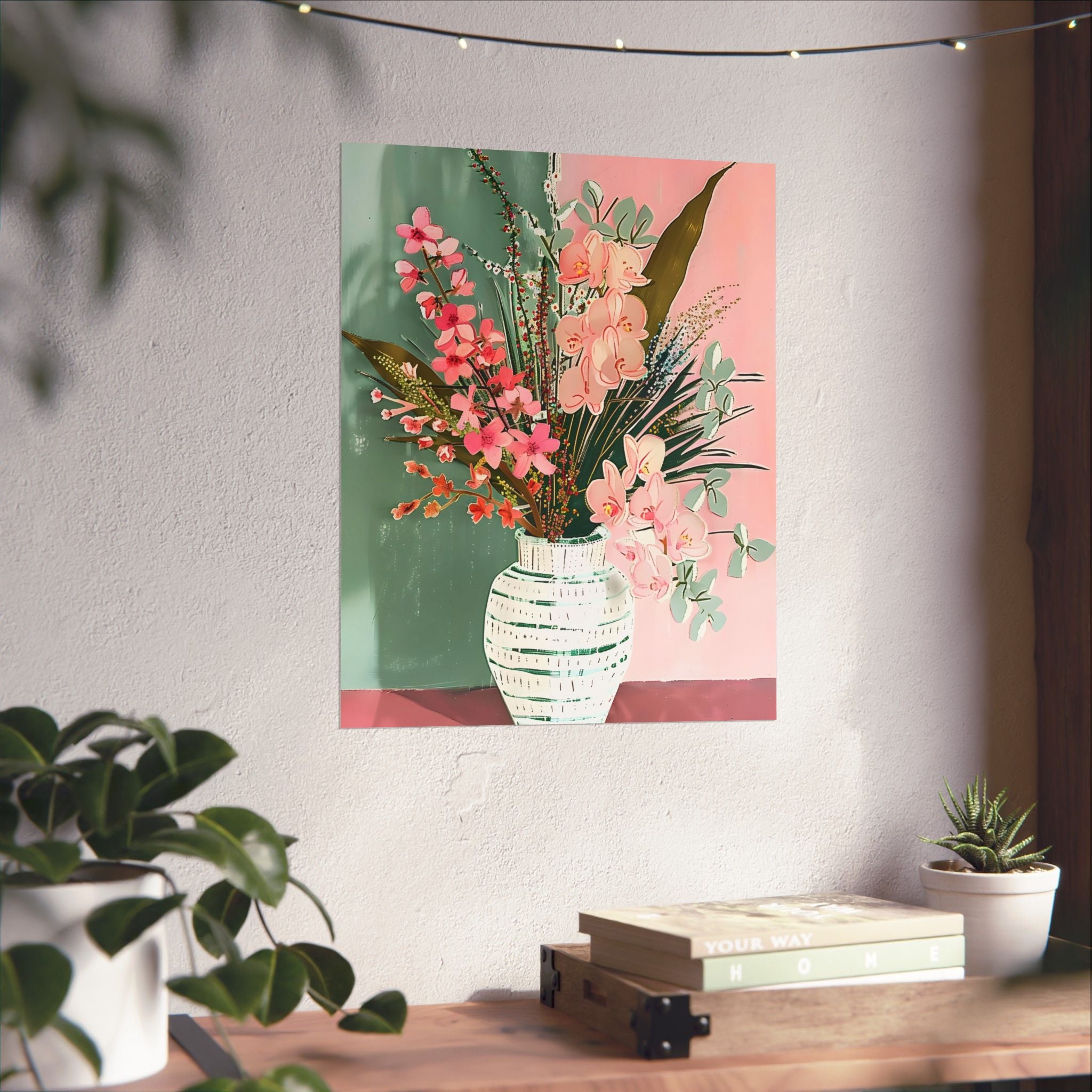 Blush in Bloom Matte Vertical Poster — Wall Art