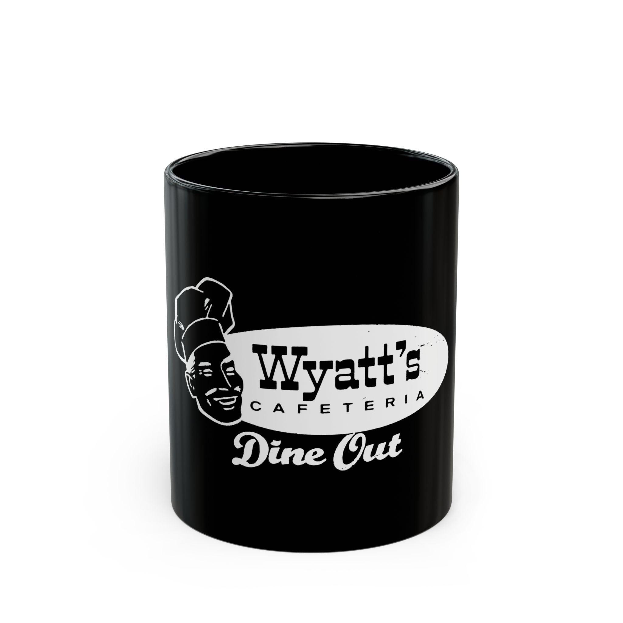 Wyatts Dine Cut Logo  Black Mug (11oz, 15oz)