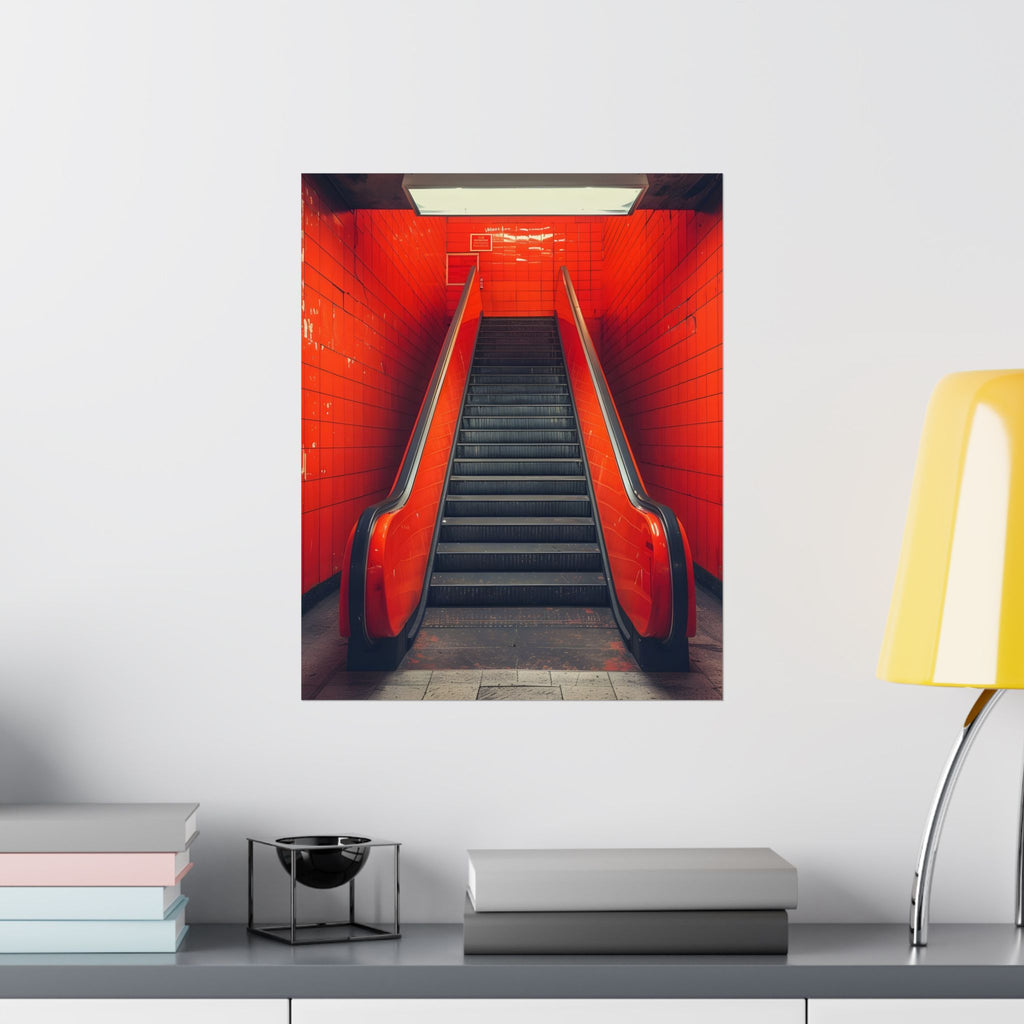 Black Red Imagination Matte Vertical Poster — Vintage 70s Style Wall Art
