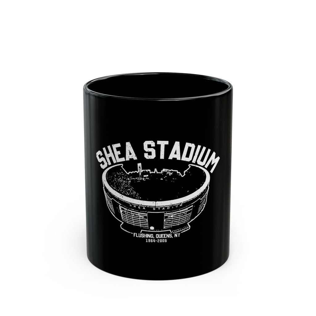 Shea Stadium Logo Retro Black Mug (11oz, 15oz)