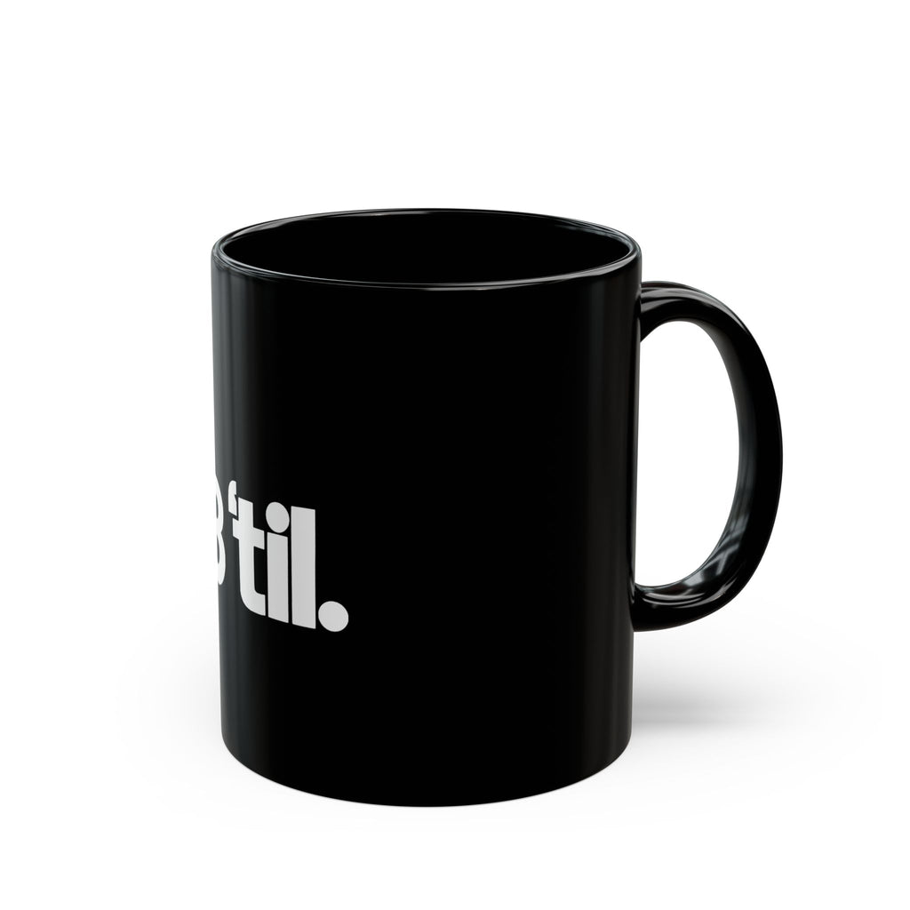 93 Til Rapper Record Logo Retro Black Mug (11oz, 15oz)