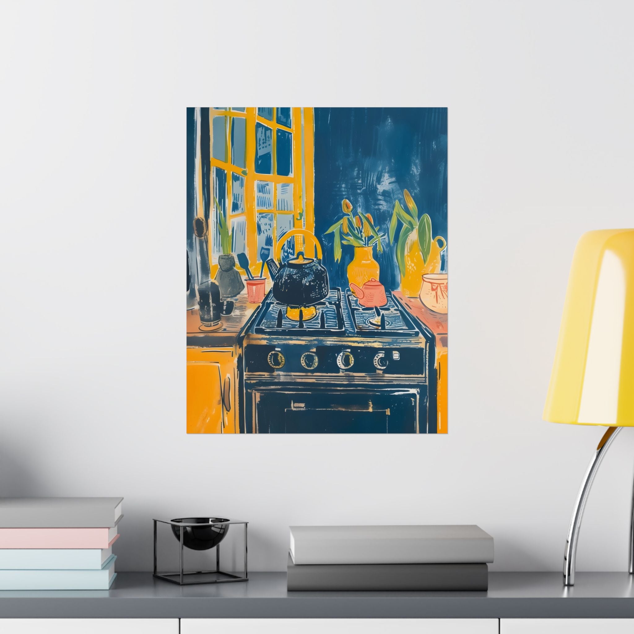 Morning in the Kitchen Matte Vertical Poster — Wall Art