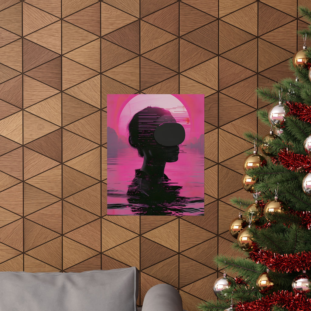 Where Reality Fades and Neon Breathes Vertical Poster — Vintage 70s Style Wall Art