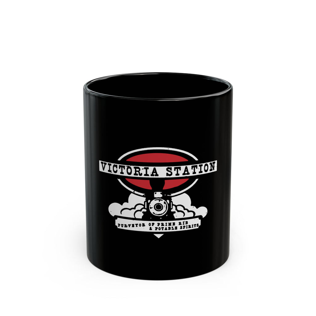 Victoria Station Logo Retro Black Mug (11oz, 15oz)