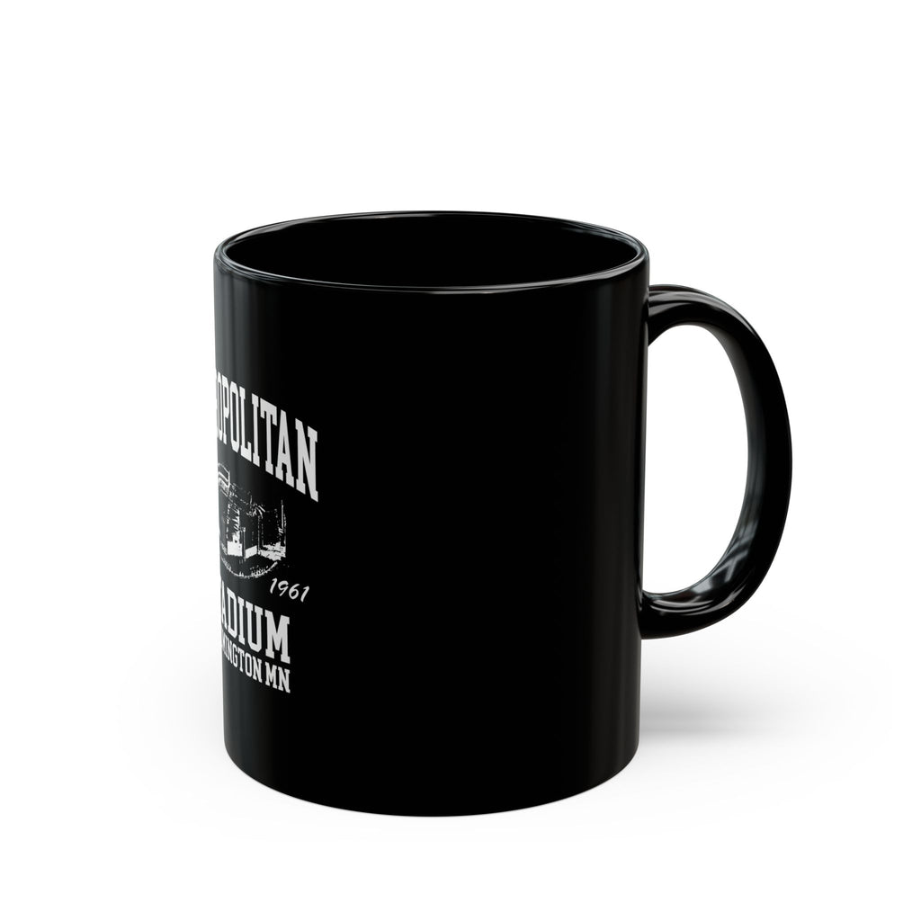 Metropolitan Stadium Logo Retro Black Mug (11oz, 15oz)