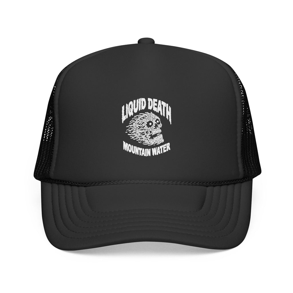 Liquid Death Mountain Water Retro Logo – Vintage Arch Logo Mesh Hat