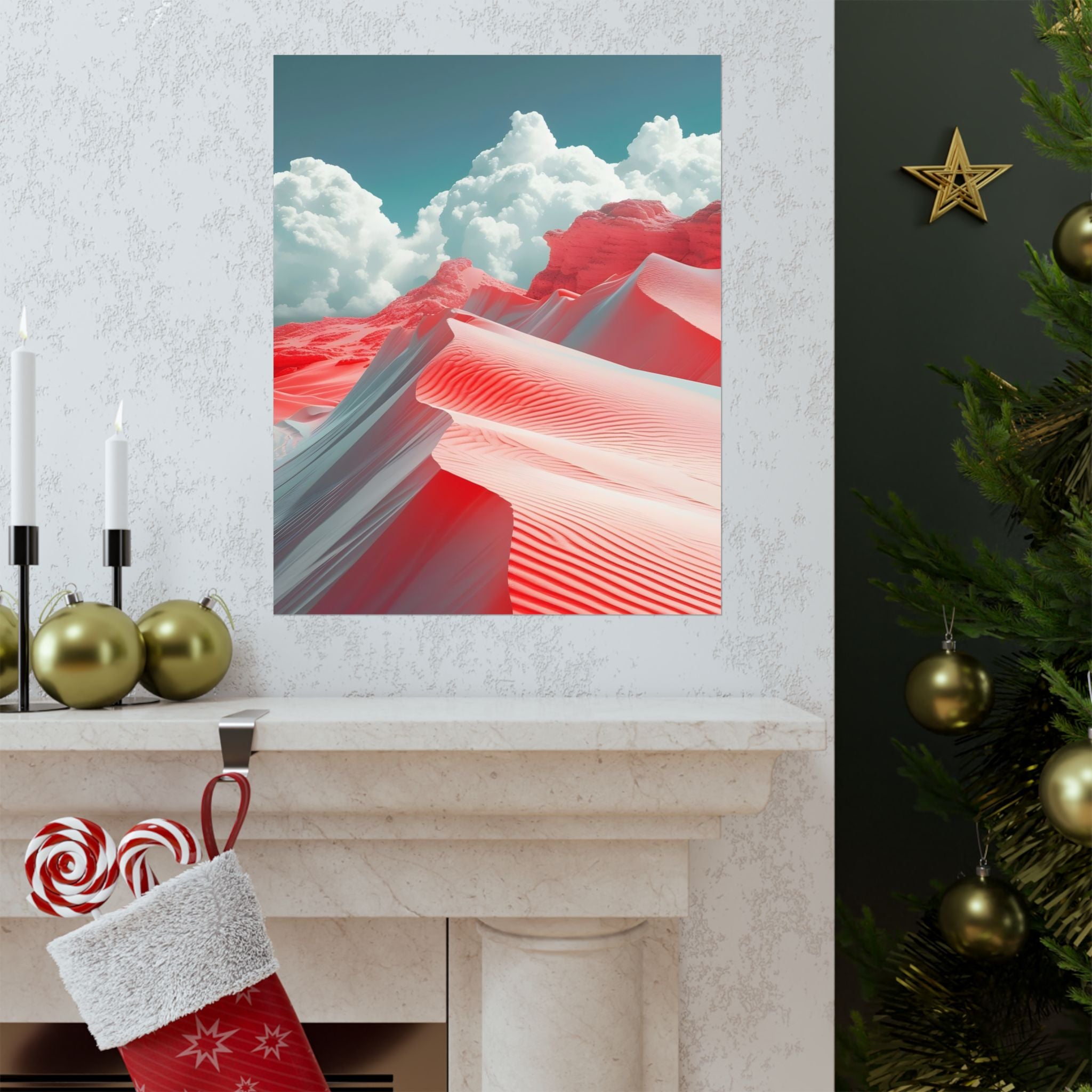 Crimson Dunes Matte Vertical Poster — Wall Art