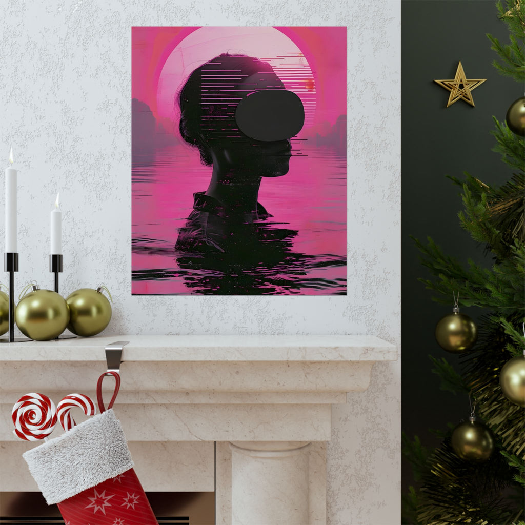 Where Reality Fades and Neon Breathes Vertical Poster — Vintage 70s Style Wall Art