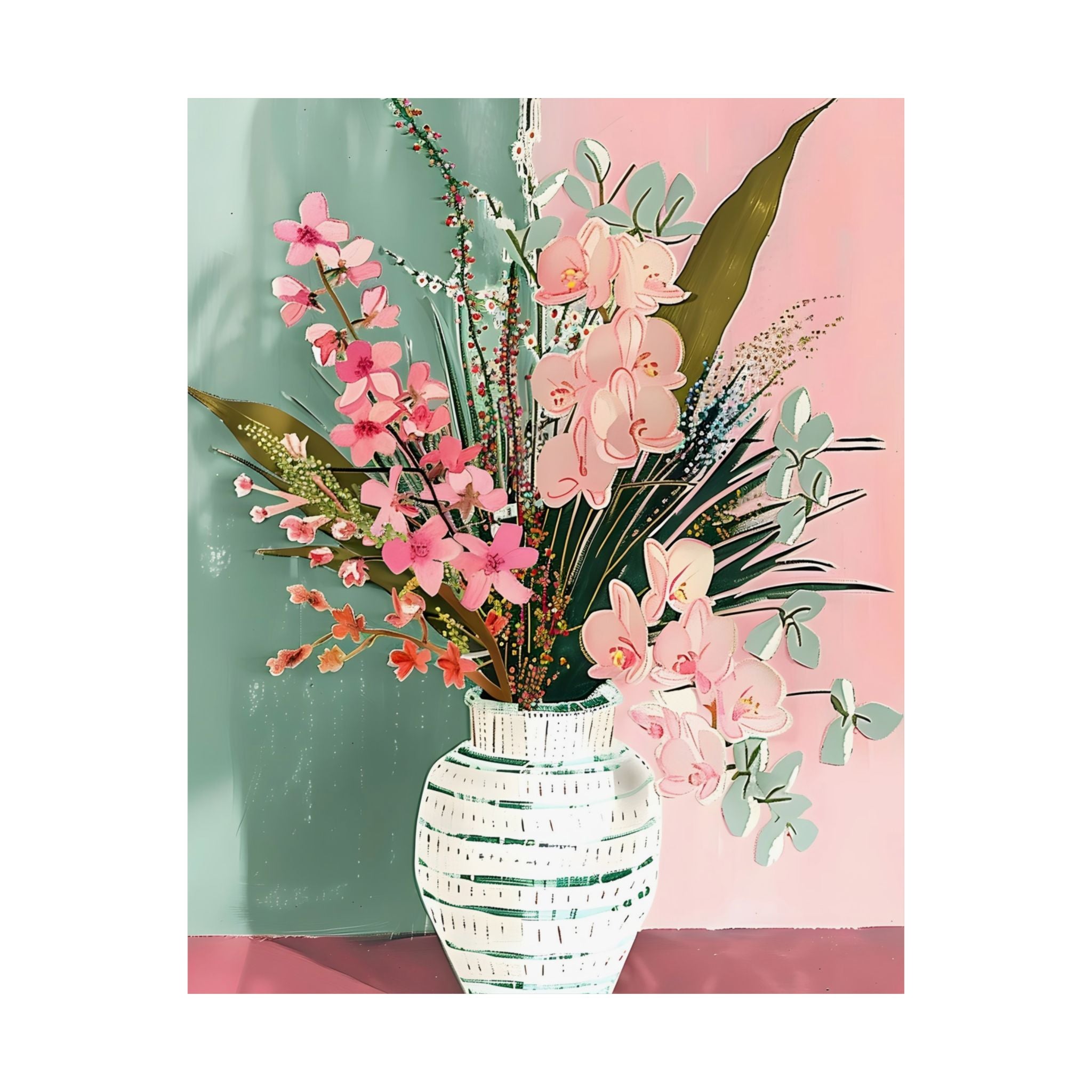 Blush in Bloom Matte Vertical Poster — Wall Art