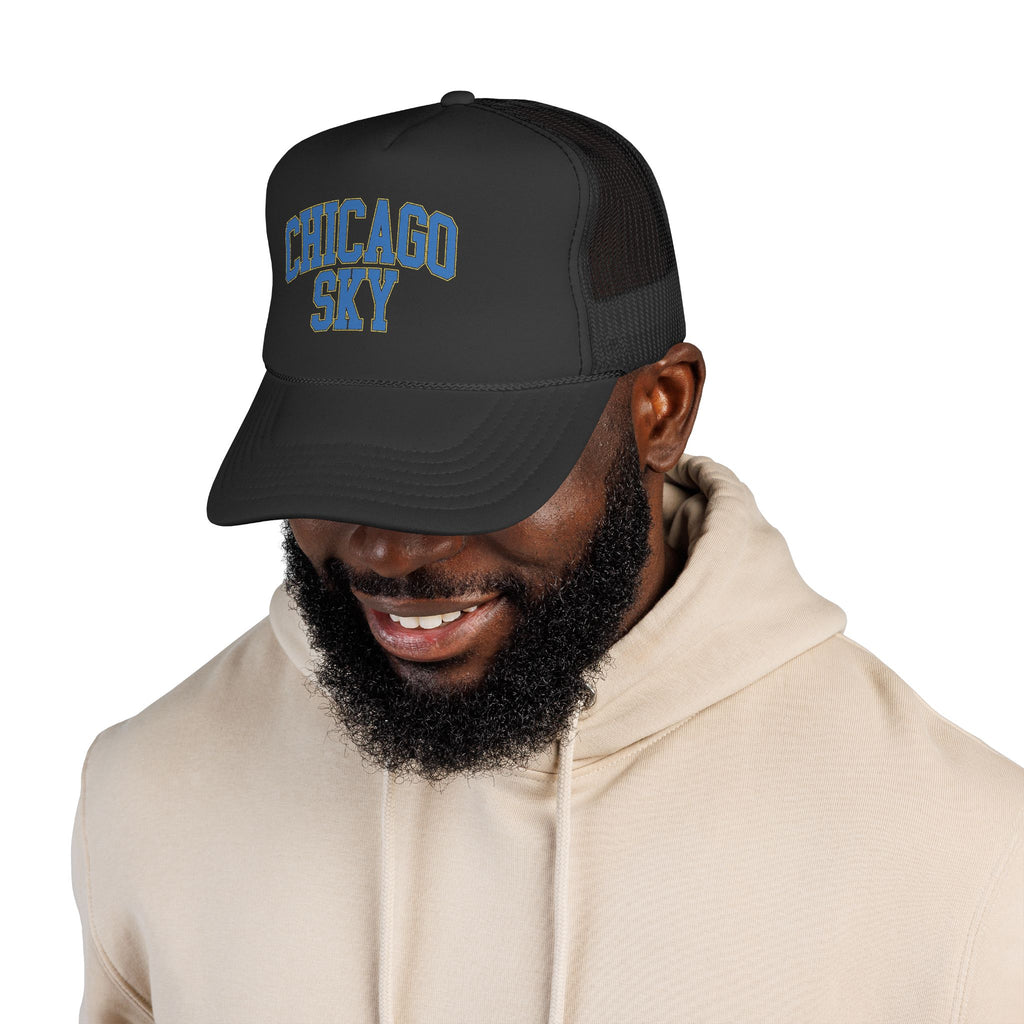 Chicago Sky Retro Cap – Vintage Arch Logo Mesh Hat