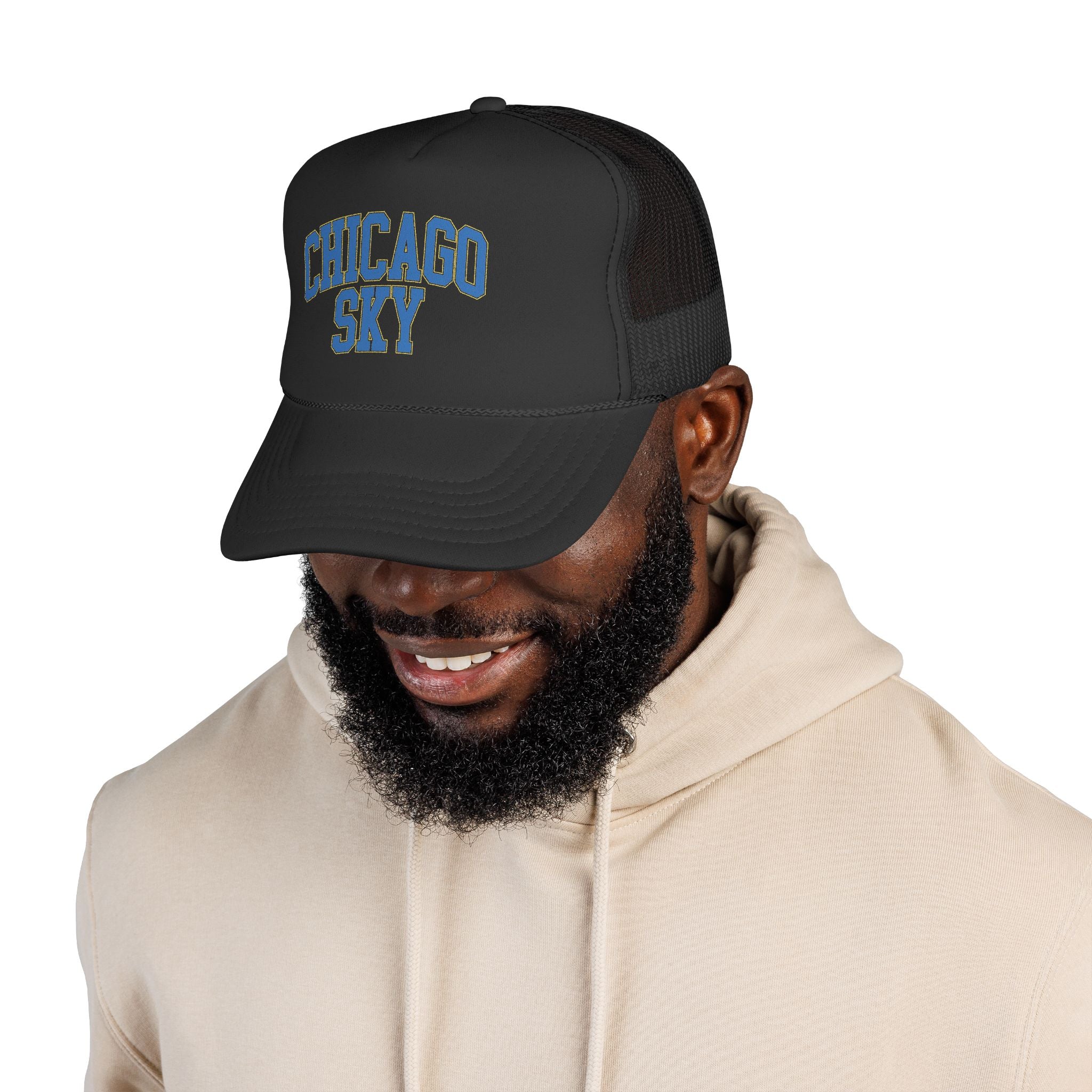 Chicago Sky Retro Cap – Vintage Arch Logo Mesh Hat