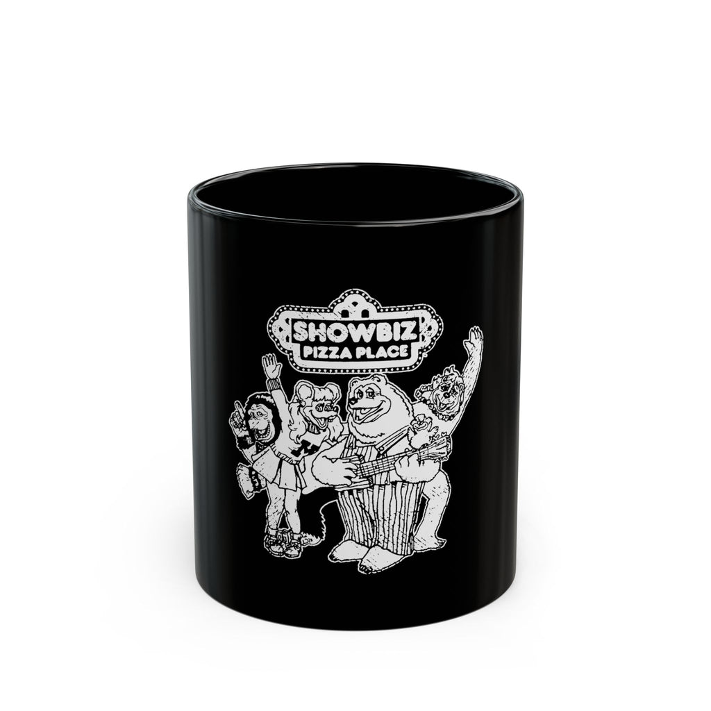 Showbiz Pizza Logo Retro Black Mug (11oz, 15oz)