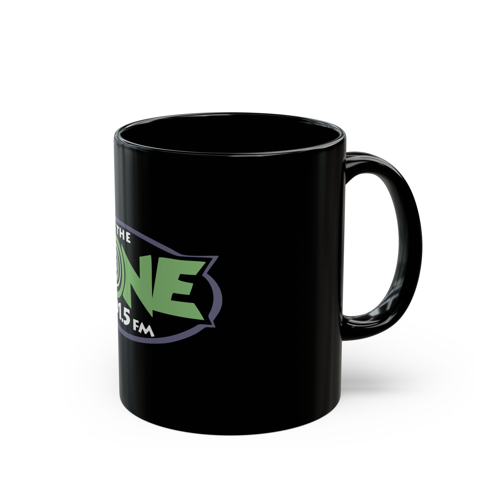 Zone 101.5 FM Radio Retro Logo  Black Mug (11oz, 15oz)