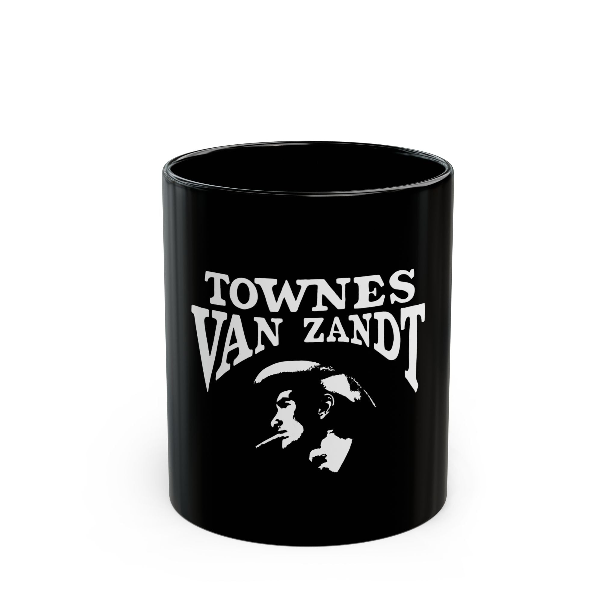 Townes Van Zandt Logo Retro Black Mug (11oz, 15oz)