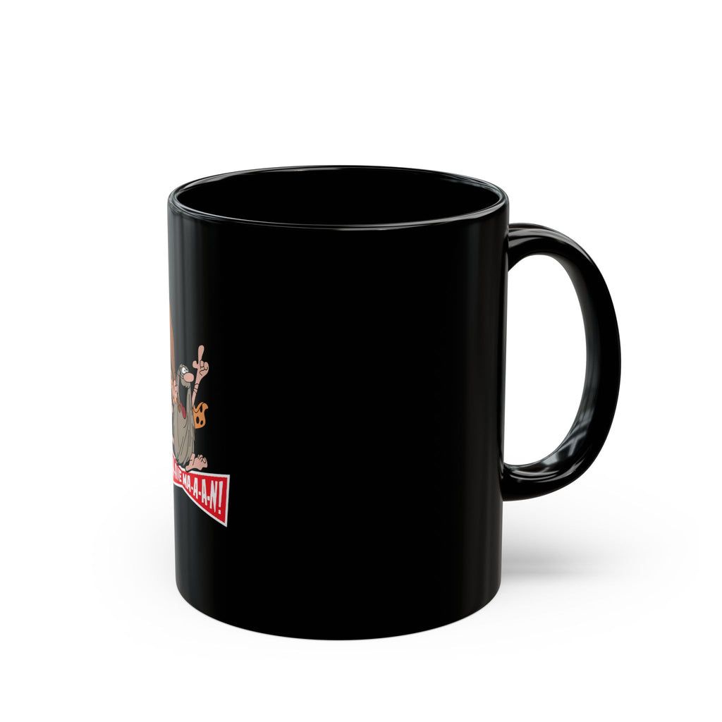 Cave Man Logo Retro Black Mug (11oz, 15oz)