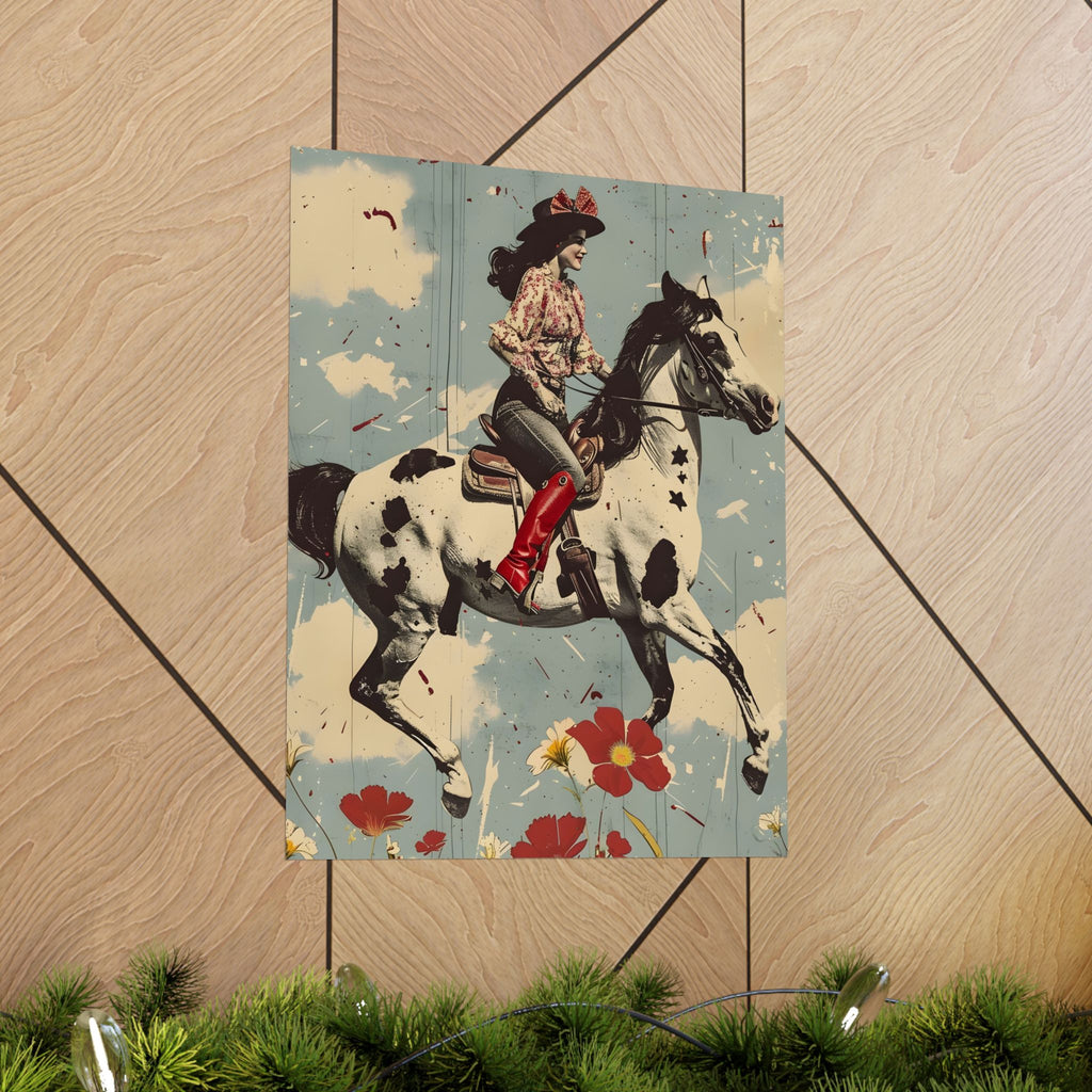 The Wildflower Cowgirl Matte Vertical Poster — Wall Art