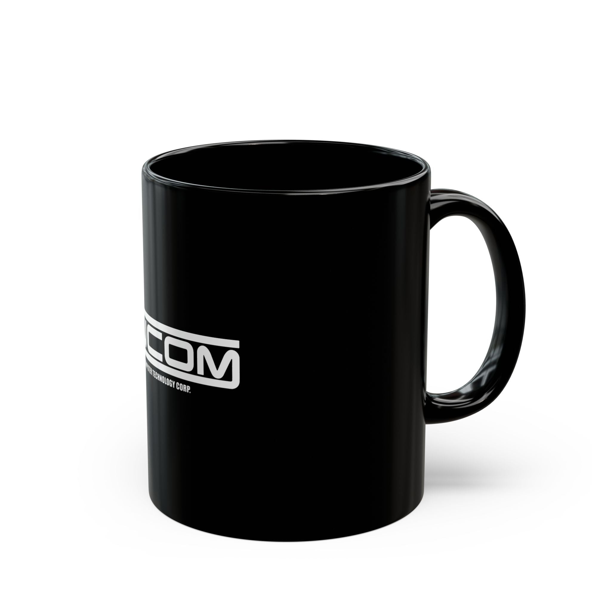 Encom Computer Logo Retro Black Mug (11oz, 15oz)