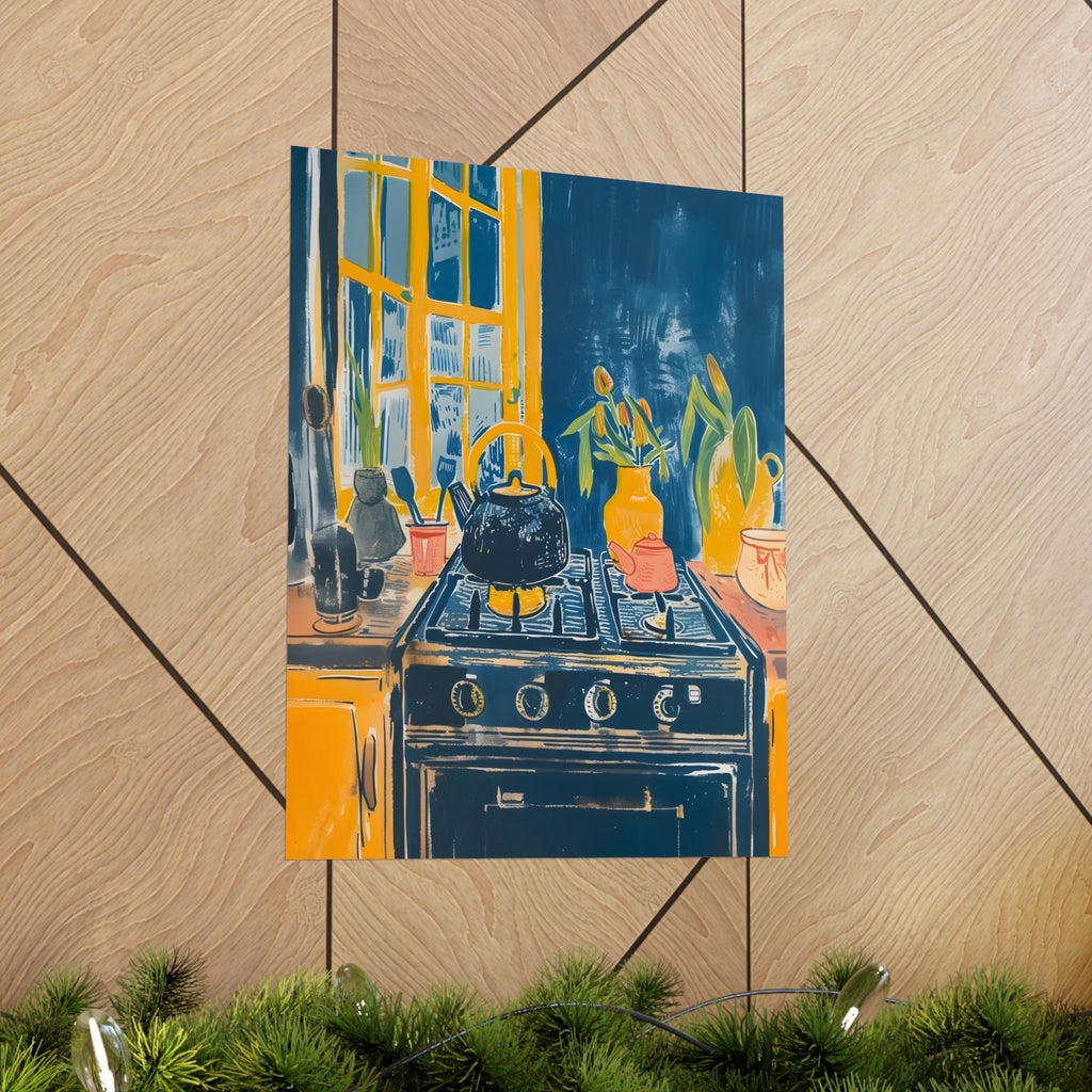 Morning in the Kitchen Matte Vertical Poster — Wall Art