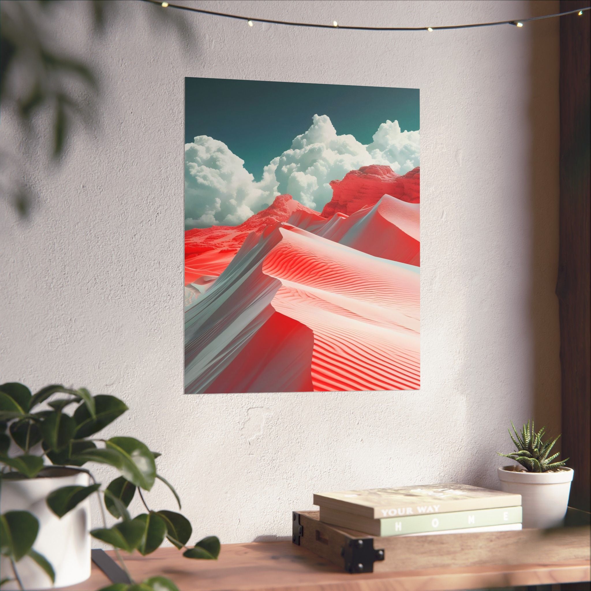 Crimson Dunes Matte Vertical Poster — Wall Art