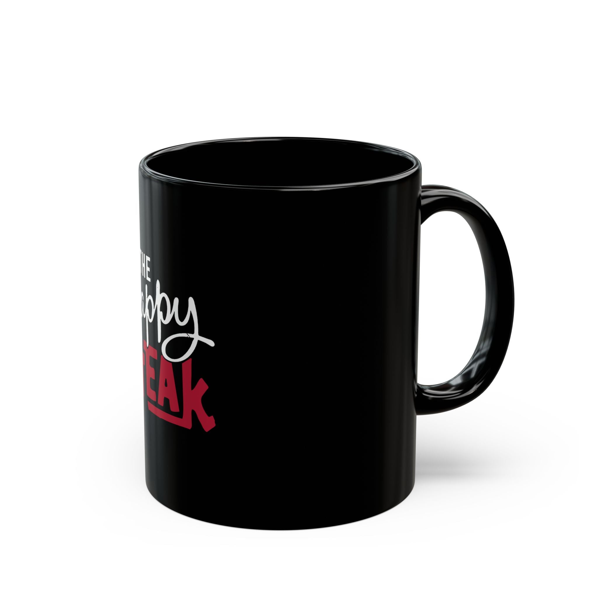 The Happy Steak  Logo Retro Black Mug (11oz, 15oz)