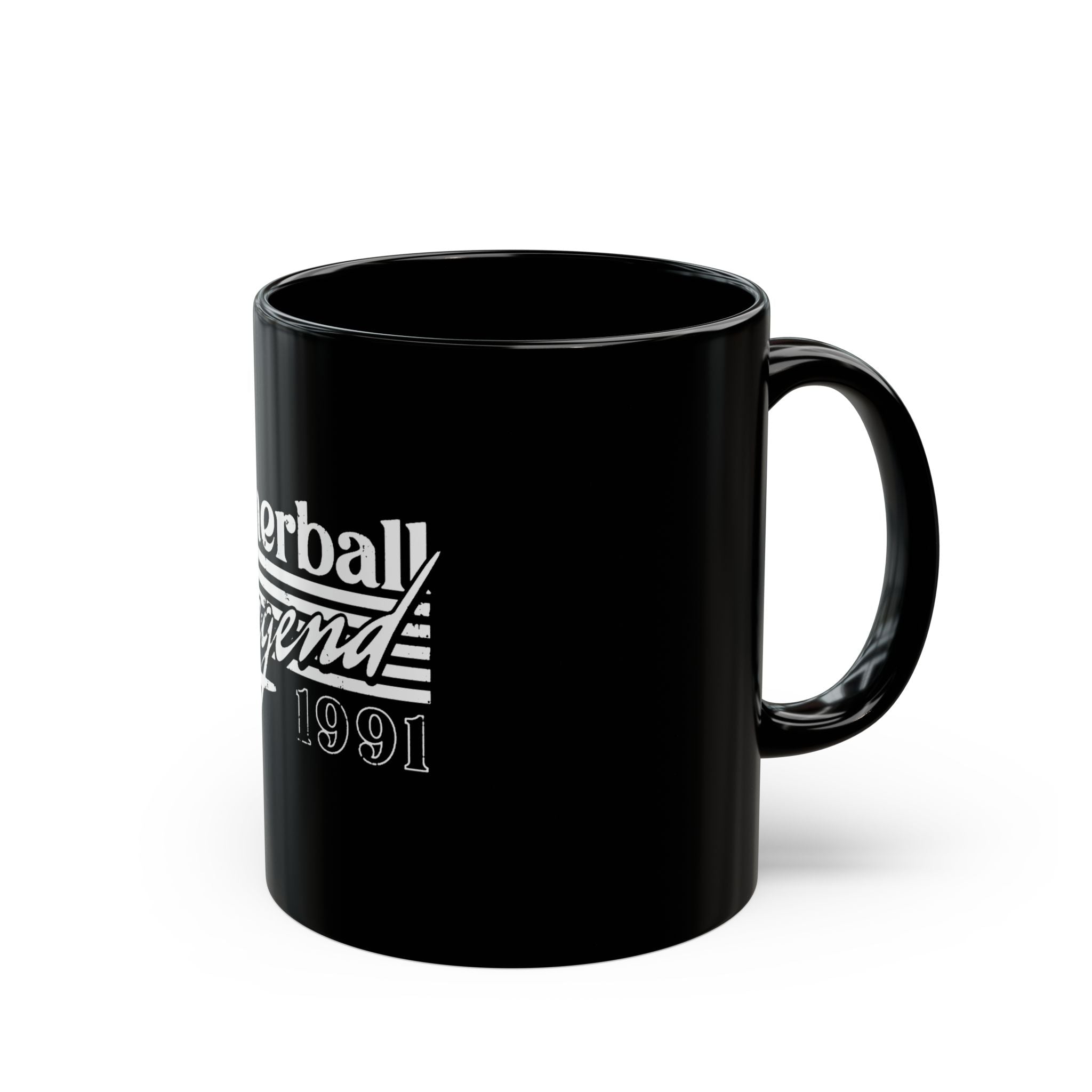 Tetherball Legend Logo Retro Black Mug (11oz, 15oz)