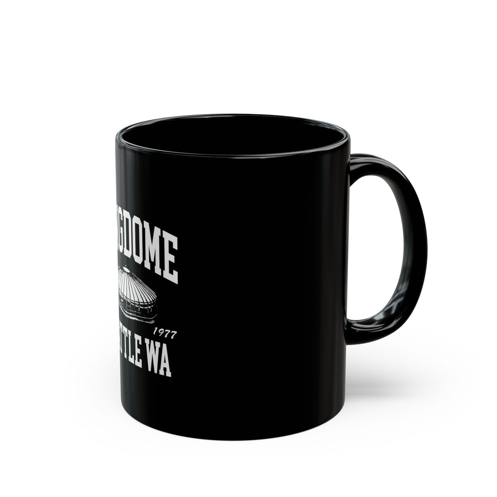 Kingdome Seattle WA Stadium Logo Retro Black Mug (11oz, 15oz)
