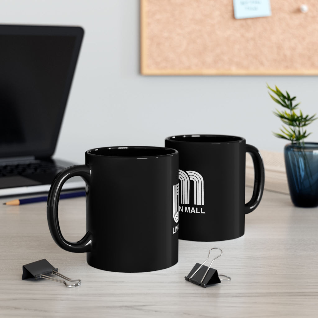 Lincoln Mall Logo Retro Black Mug (11oz, 15oz)