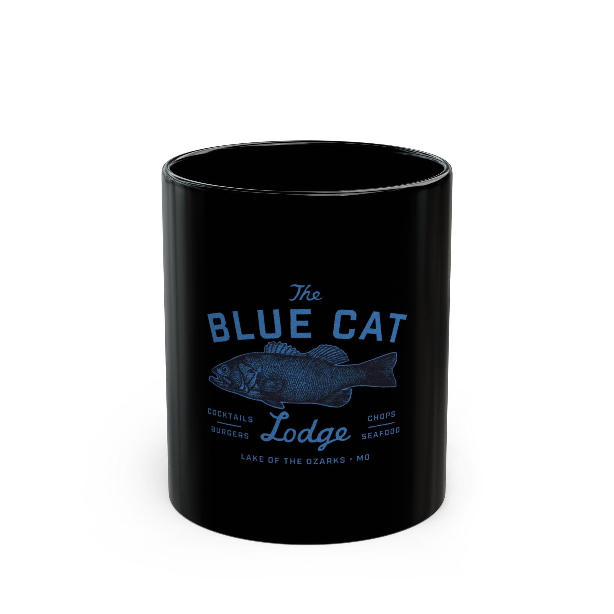 The Blue Cat Lodge Ozark Movie Retro Black Mug (11oz, 15oz)