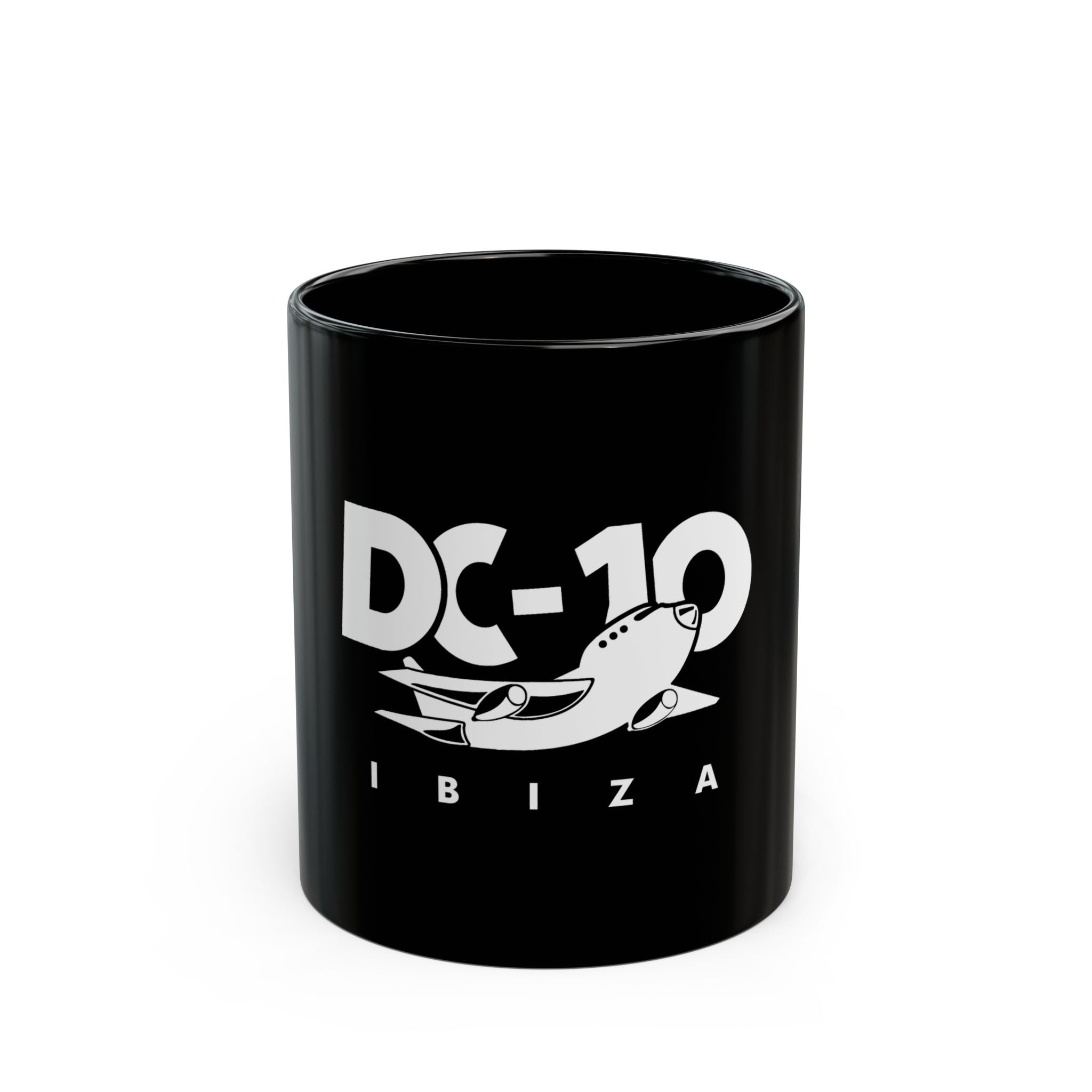 DC 10 Ibiza Retro Logo Retro Black Mug (11oz, 15oz)