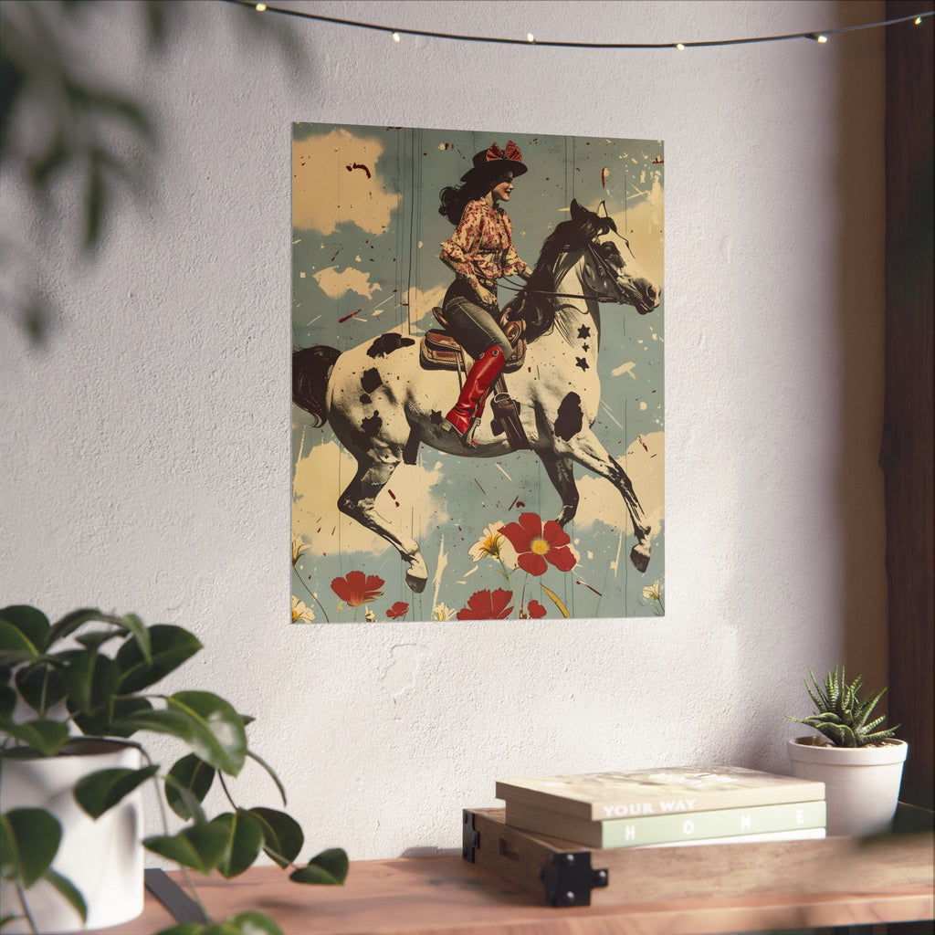 The Wildflower Cowgirl Matte Vertical Poster — Wall Art