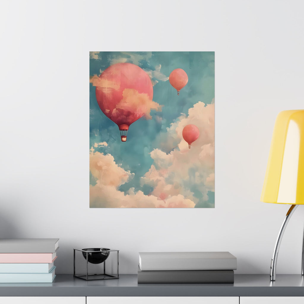 Cloudy Dreams Matte Vertical Poster — Vintage 70s Style Wall Art