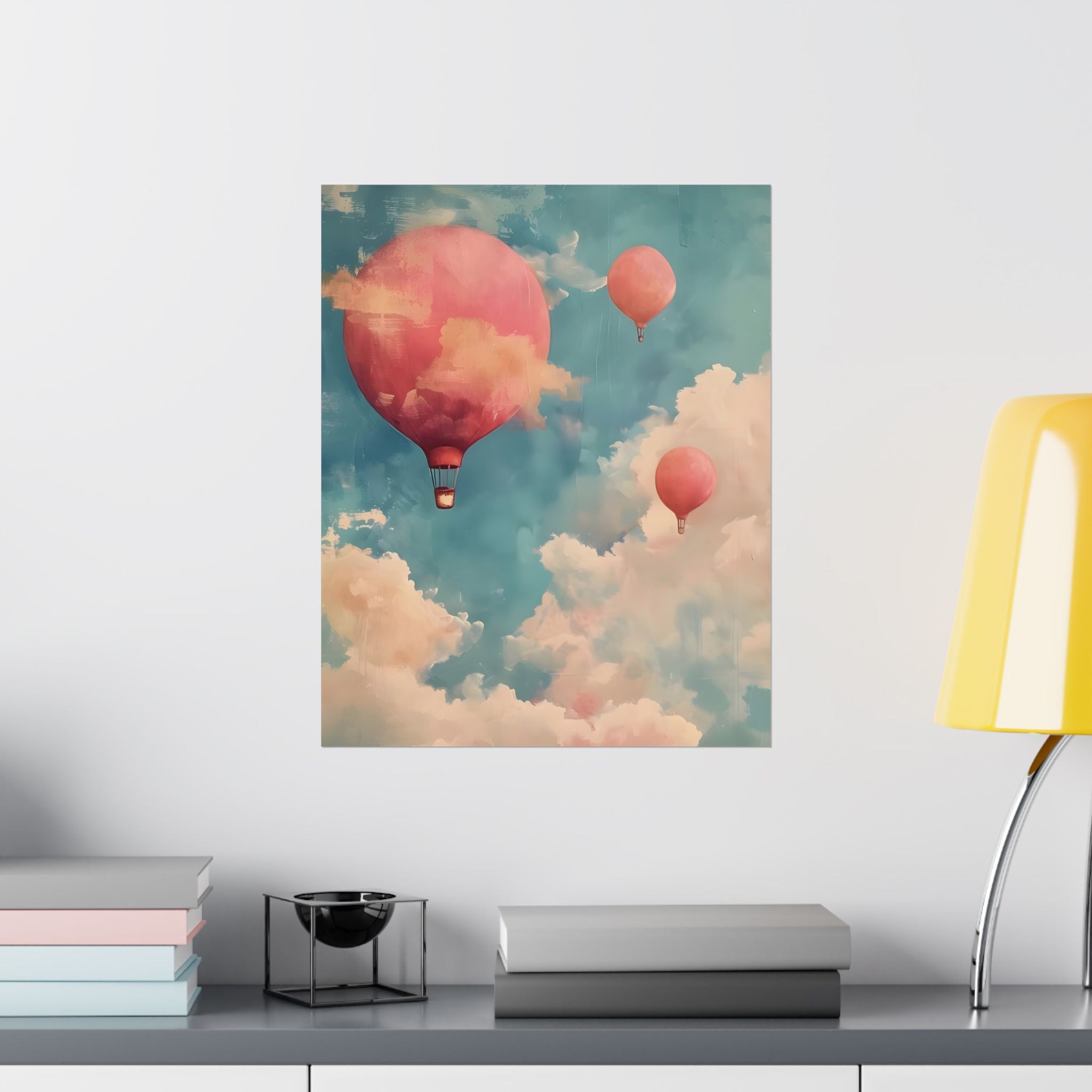 Cloudy Dreams Matte Vertical Poster — Vintage 70s Style Wall Art
