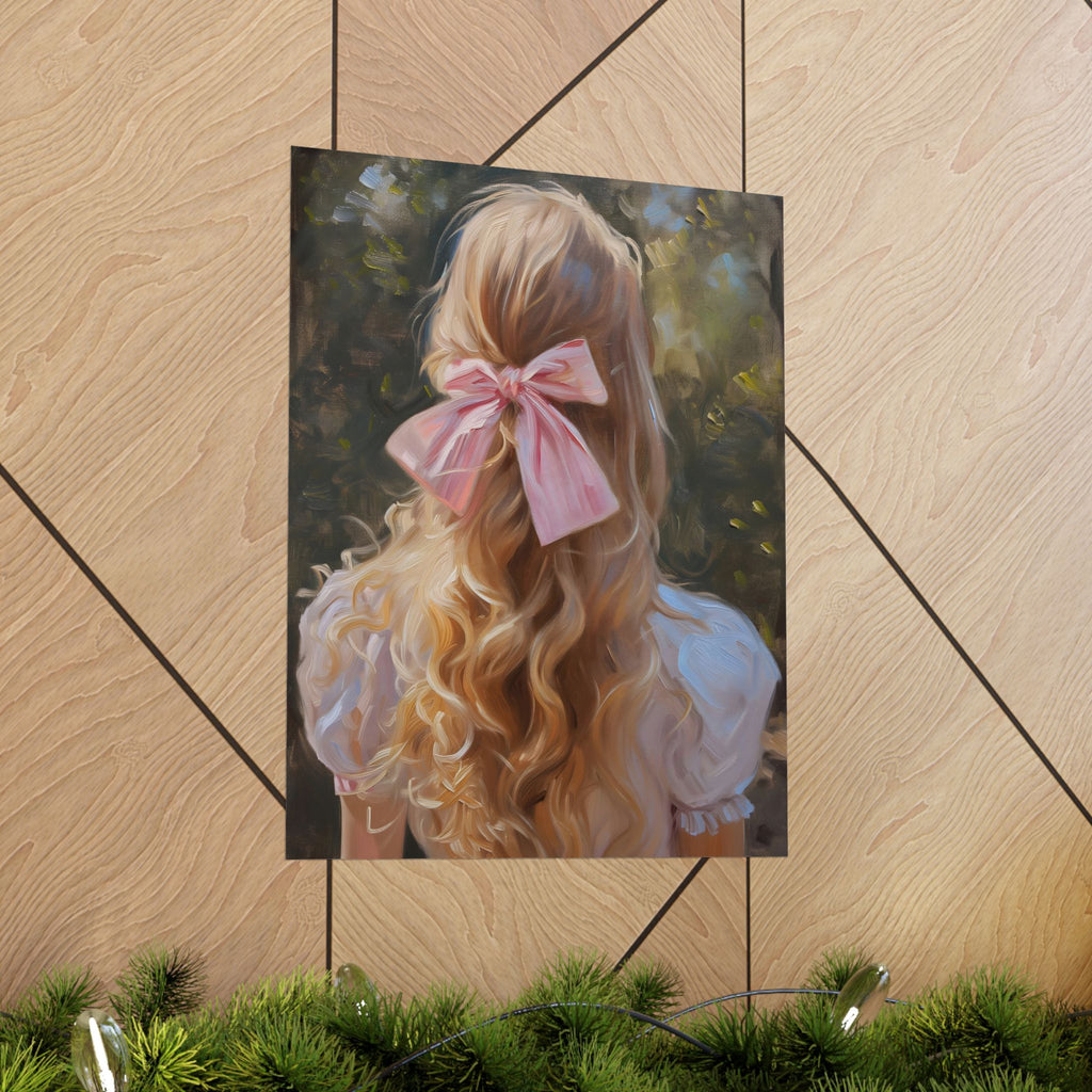 Retro Girl Matte Vertical Poster — Vintage 70s Style Wall Art