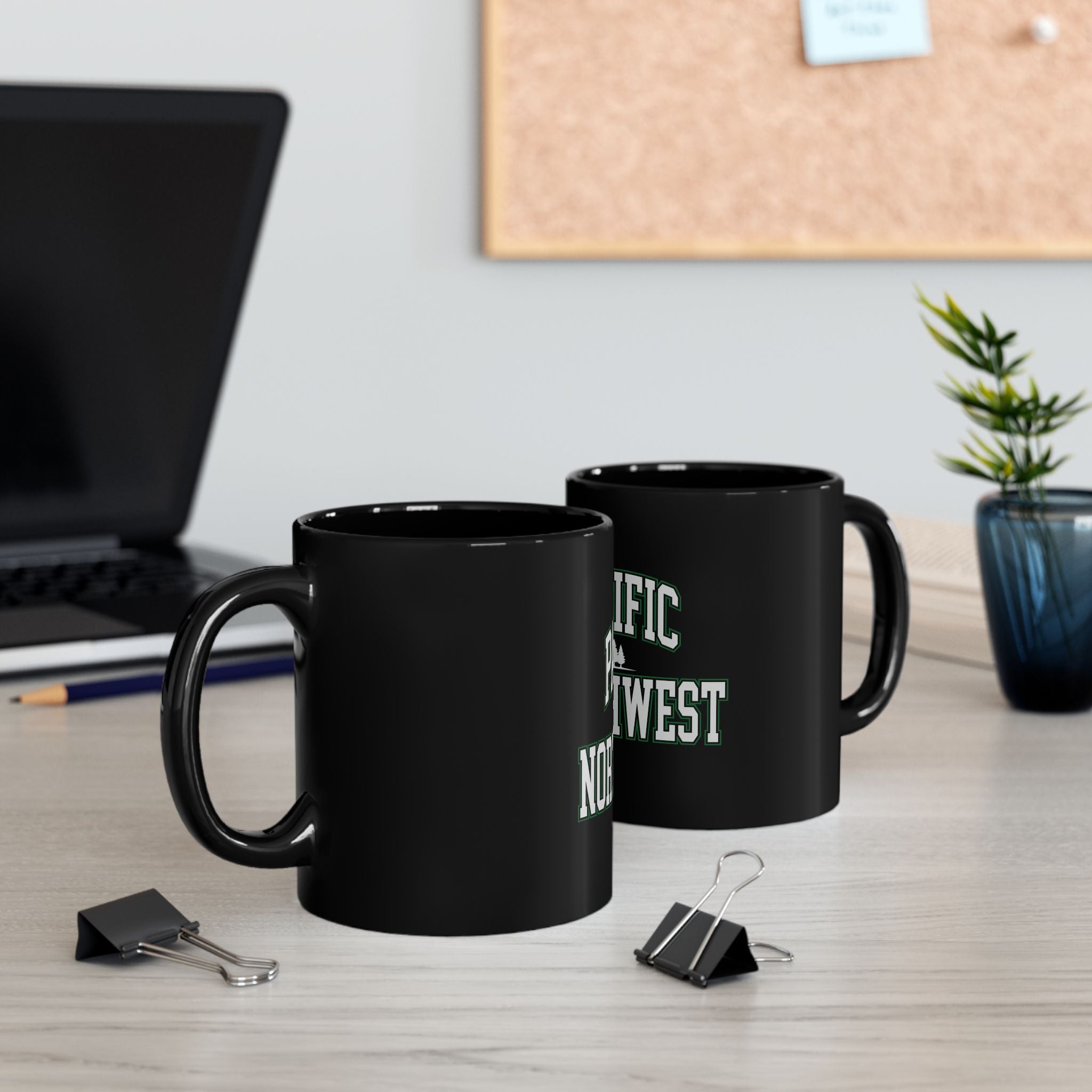 Pacific Northwest Logo Retro Black Mug (11oz, 15oz)