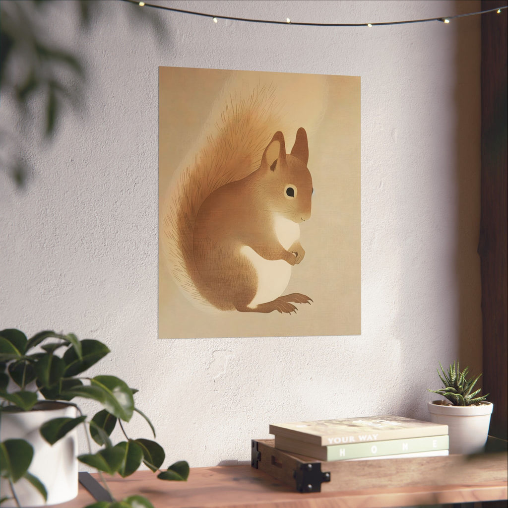 The Gentle Squirrel of Pinewood Forest Matte Vertical Poster — Wall Art
