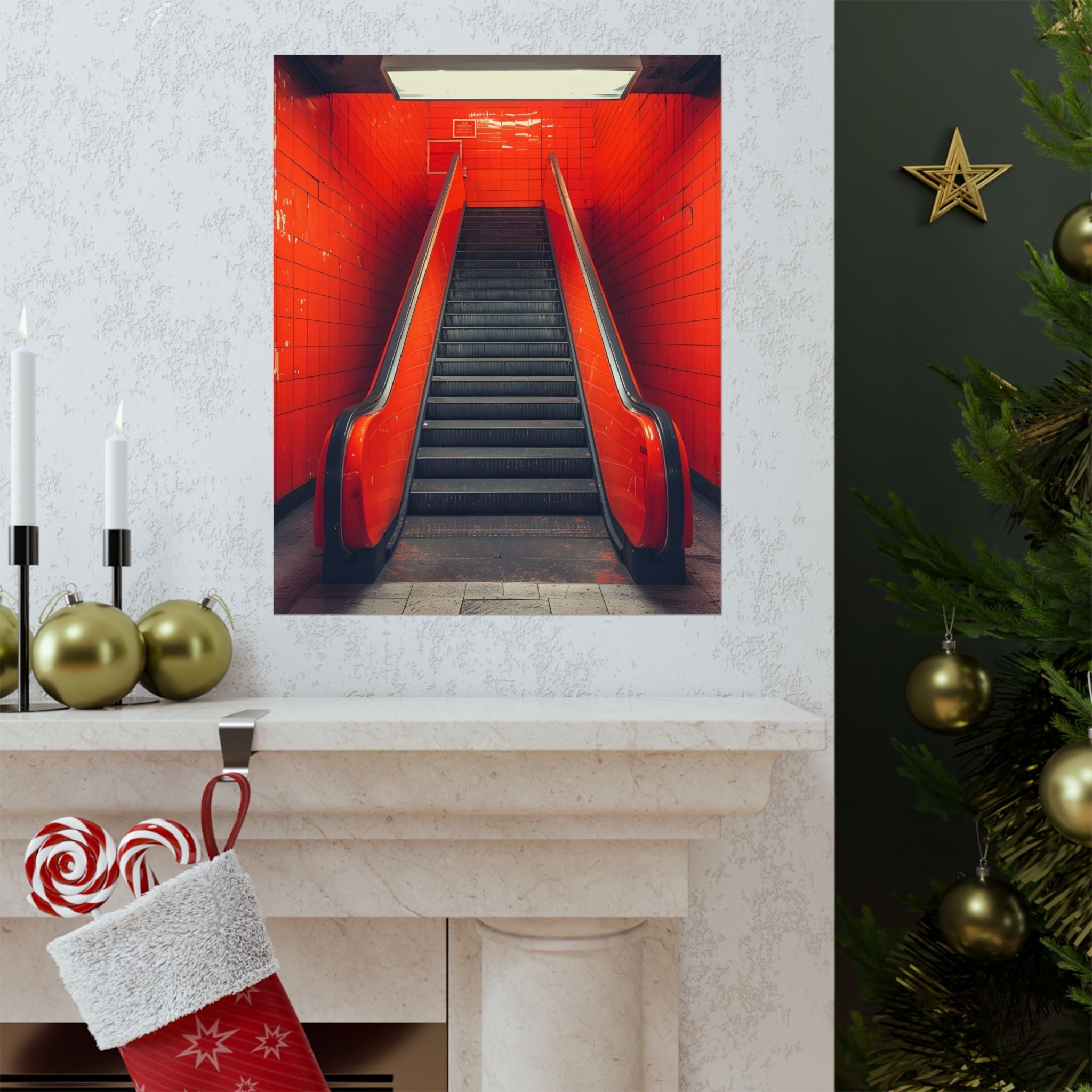 Black Red Imagination Matte Vertical Poster — Vintage 70s Style Wall Art