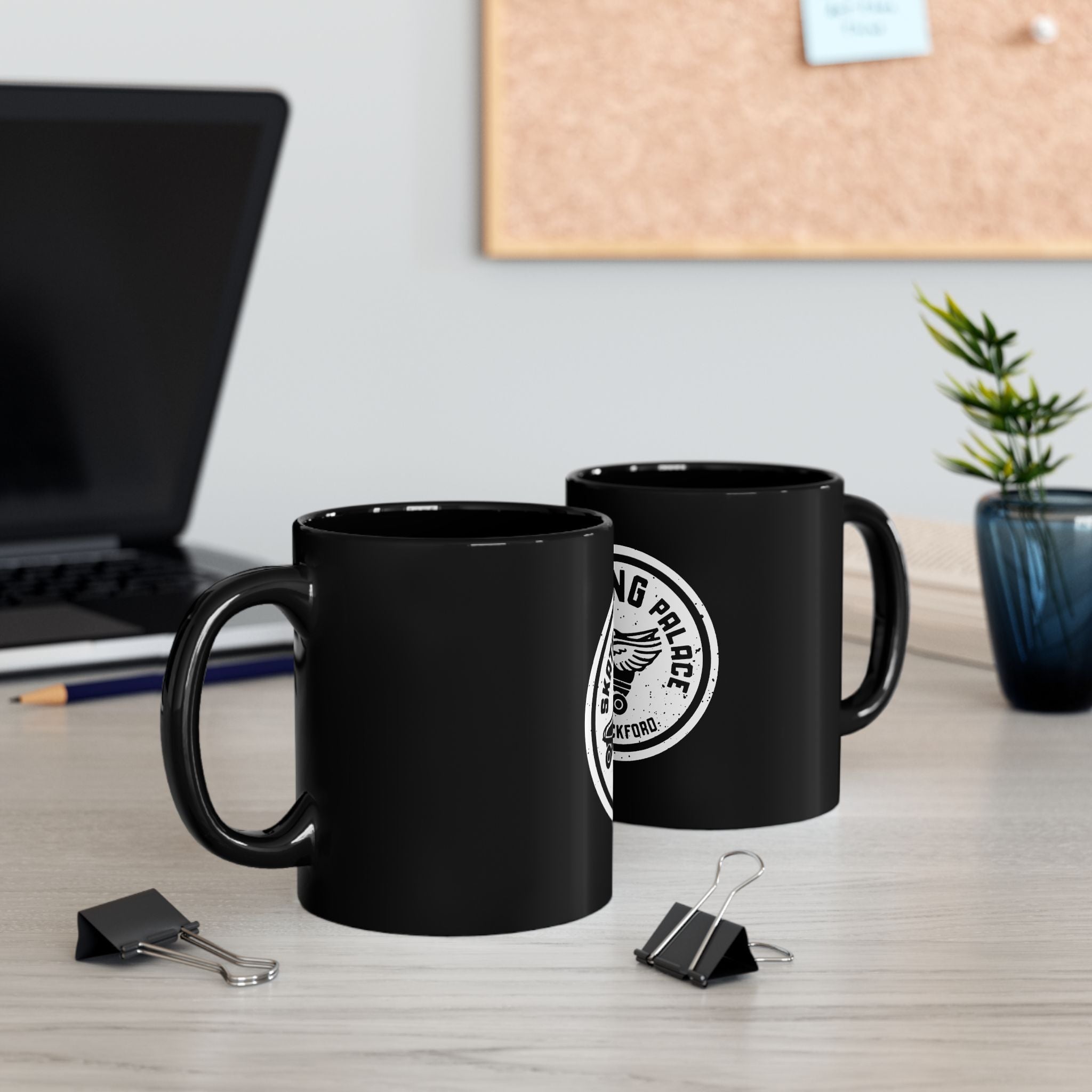 Skate Ing Palace Retro Logo Black Mug (11oz, 15oz)