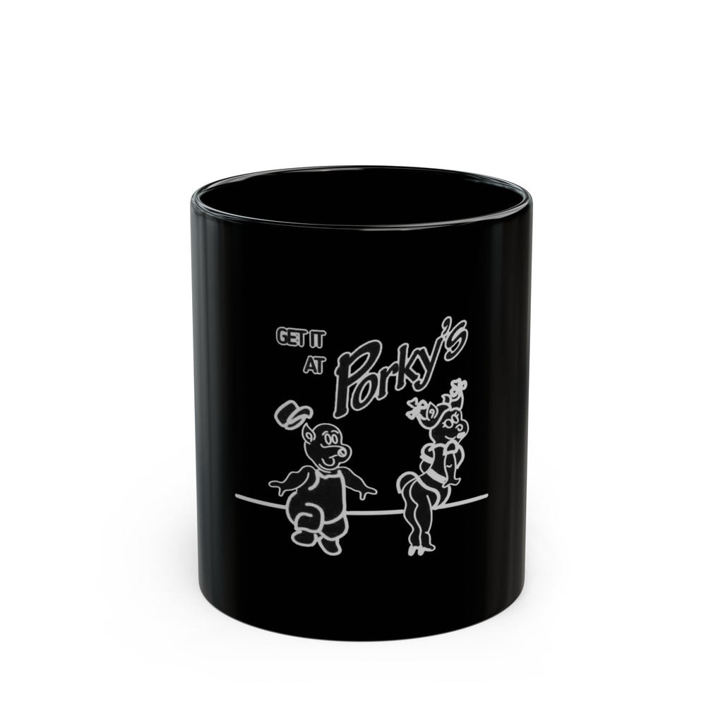 Porkys Retro Logo Black Mug (11oz, 15oz)