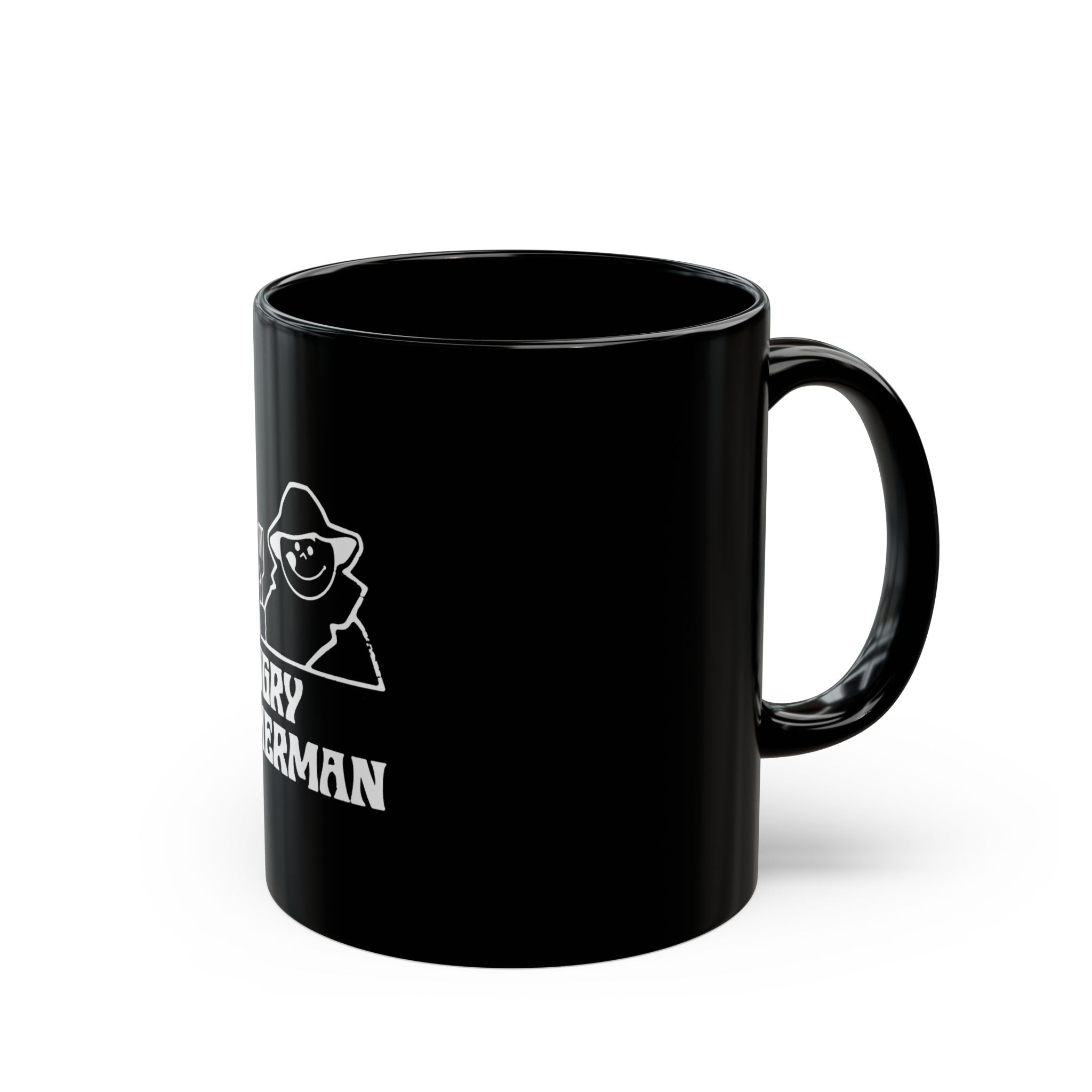 The Hungry Fisherman Logo Retro Black Mug (11oz, 15oz)