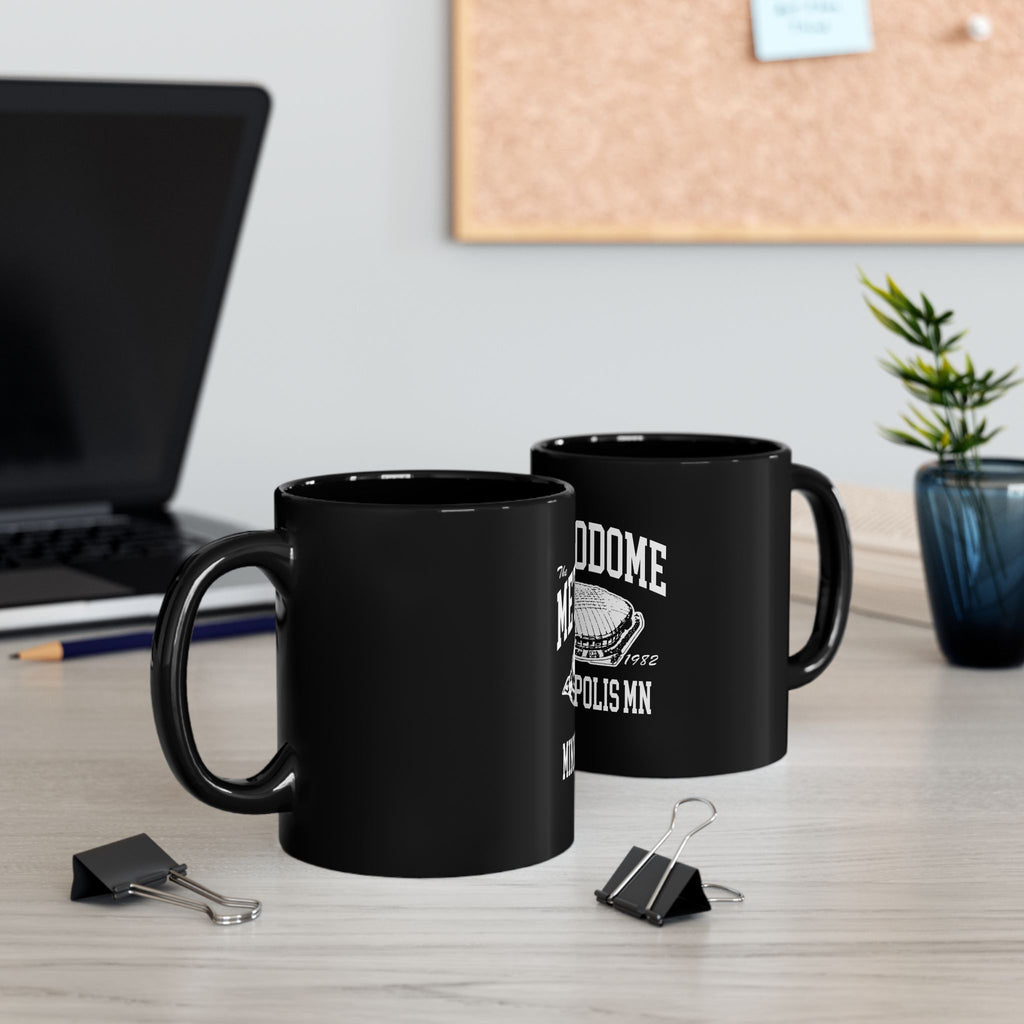 Metrodome Stadium Logo Retro Black Mug (11oz, 15oz)