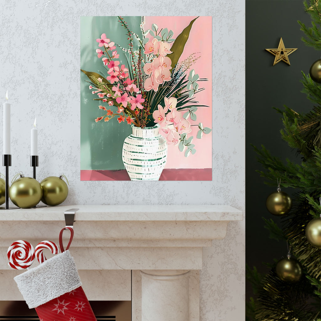 Blush in Bloom Matte Vertical Poster — Wall Art