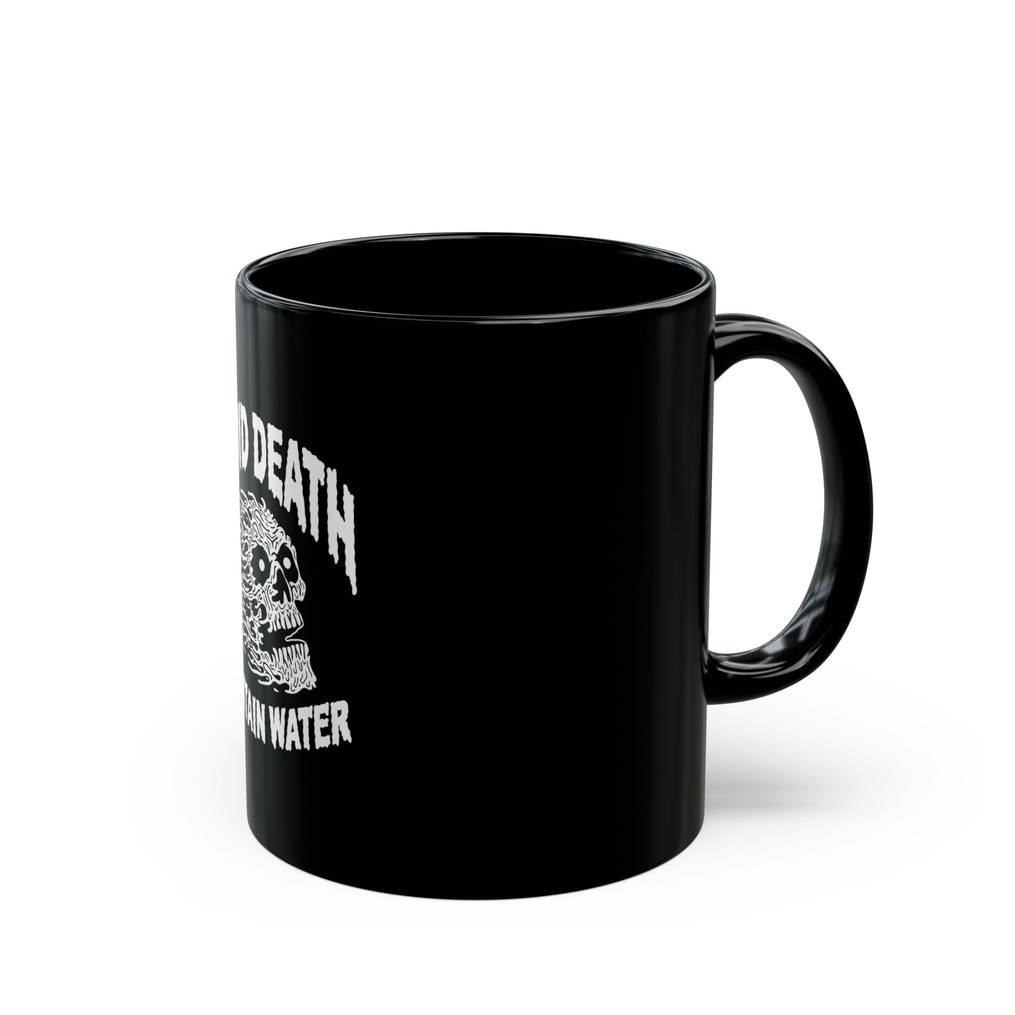 Liquid Death Mountain Water Logo Retro Black Mug (11oz, 15oz)